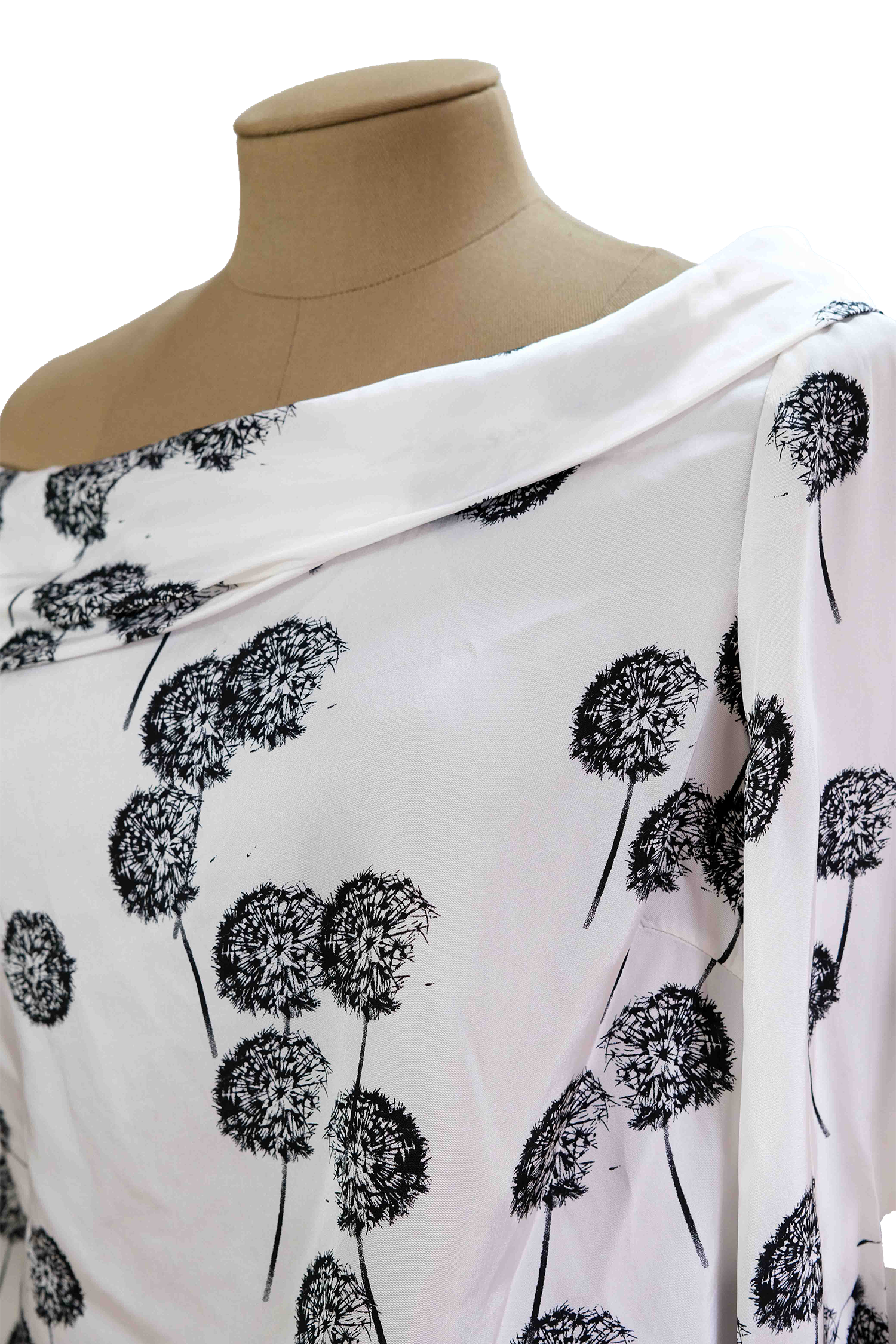 Blusa Escote Bandeja Blanco Negro