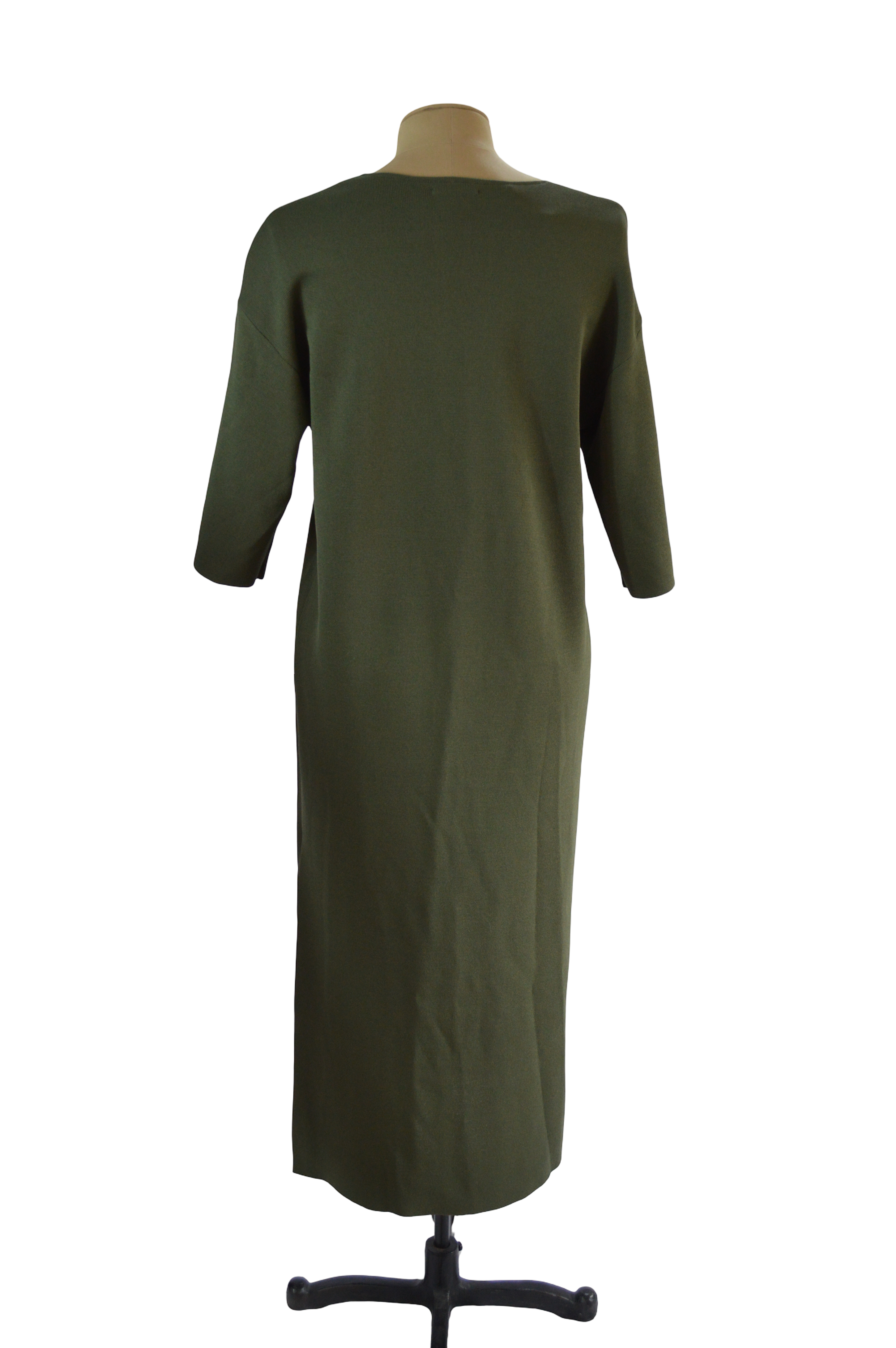 Vestido Tejido Largo Verde Oliva