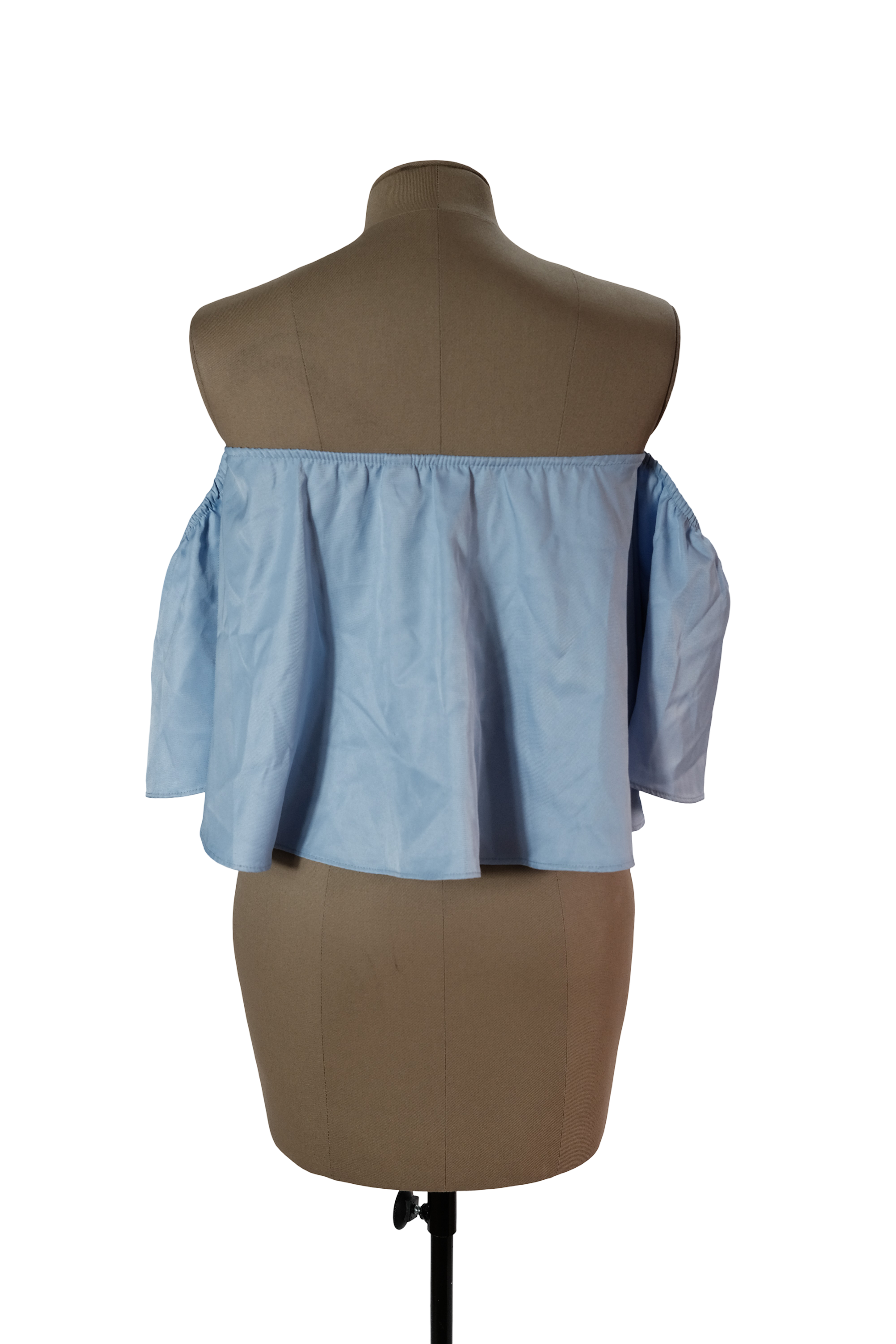 Blusa Azúl Cuello Bandeja