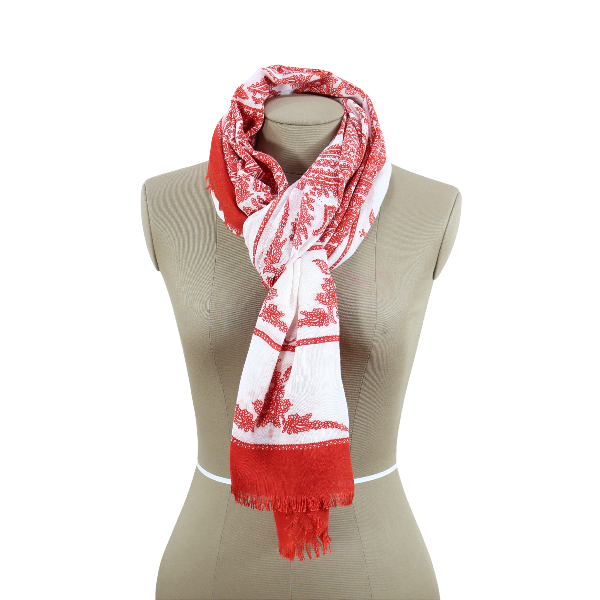 Pashmina Rojo Blanco