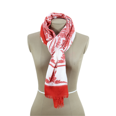 Pashmina Rojo Blanco