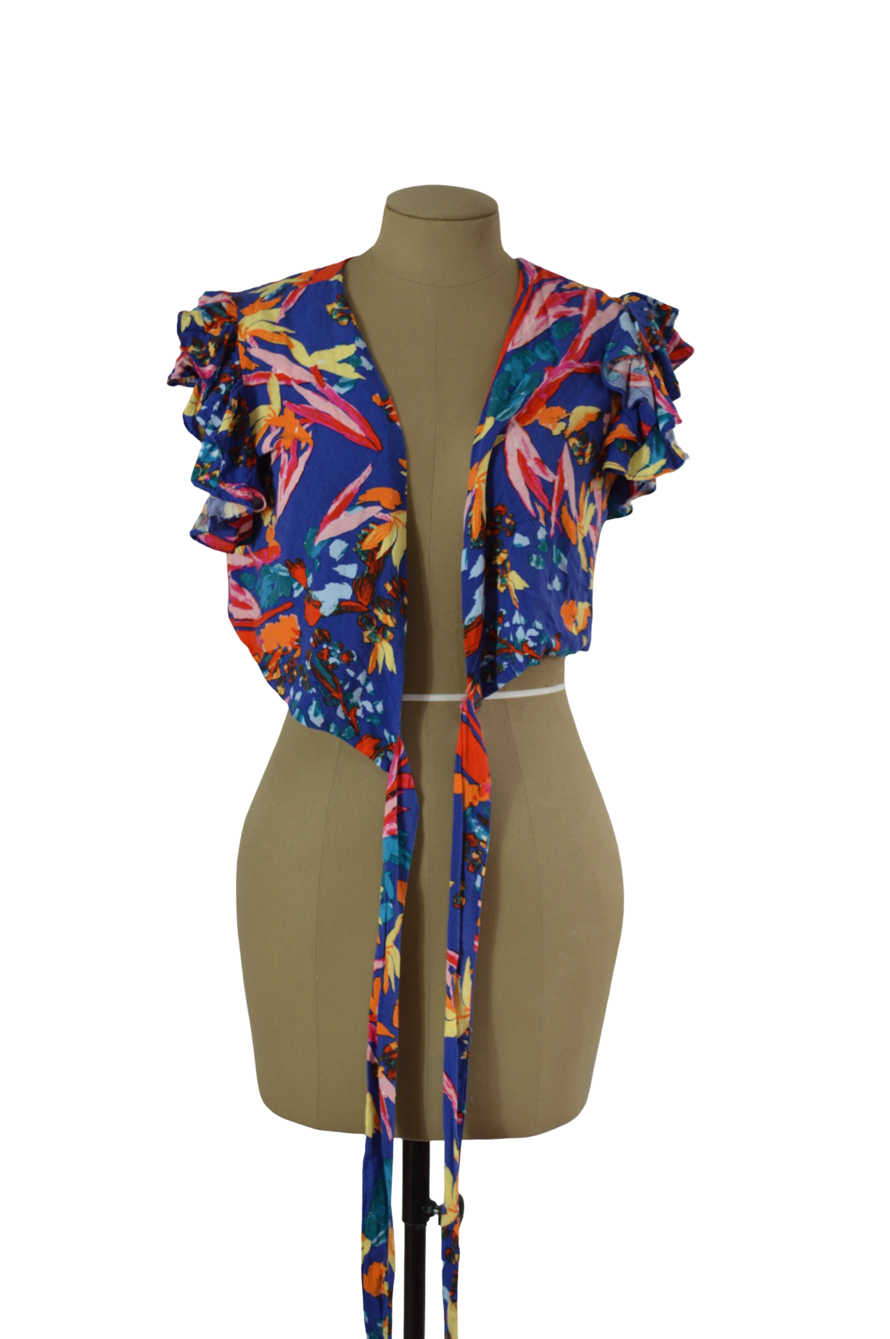 Blusa Azúl Rey Ligero Estampado Flores
