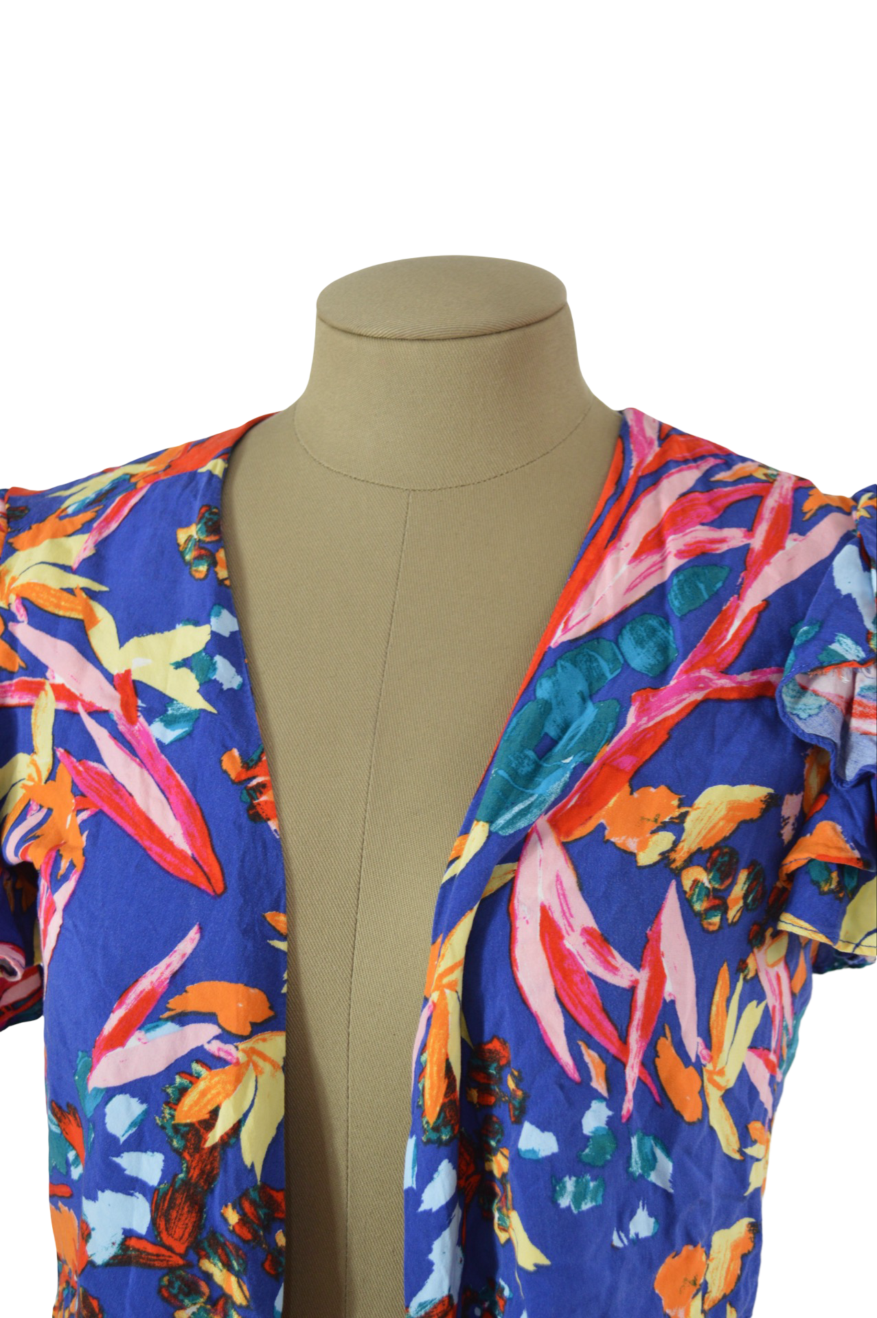 Blusa Azúl Rey Ligero Estampado Flores