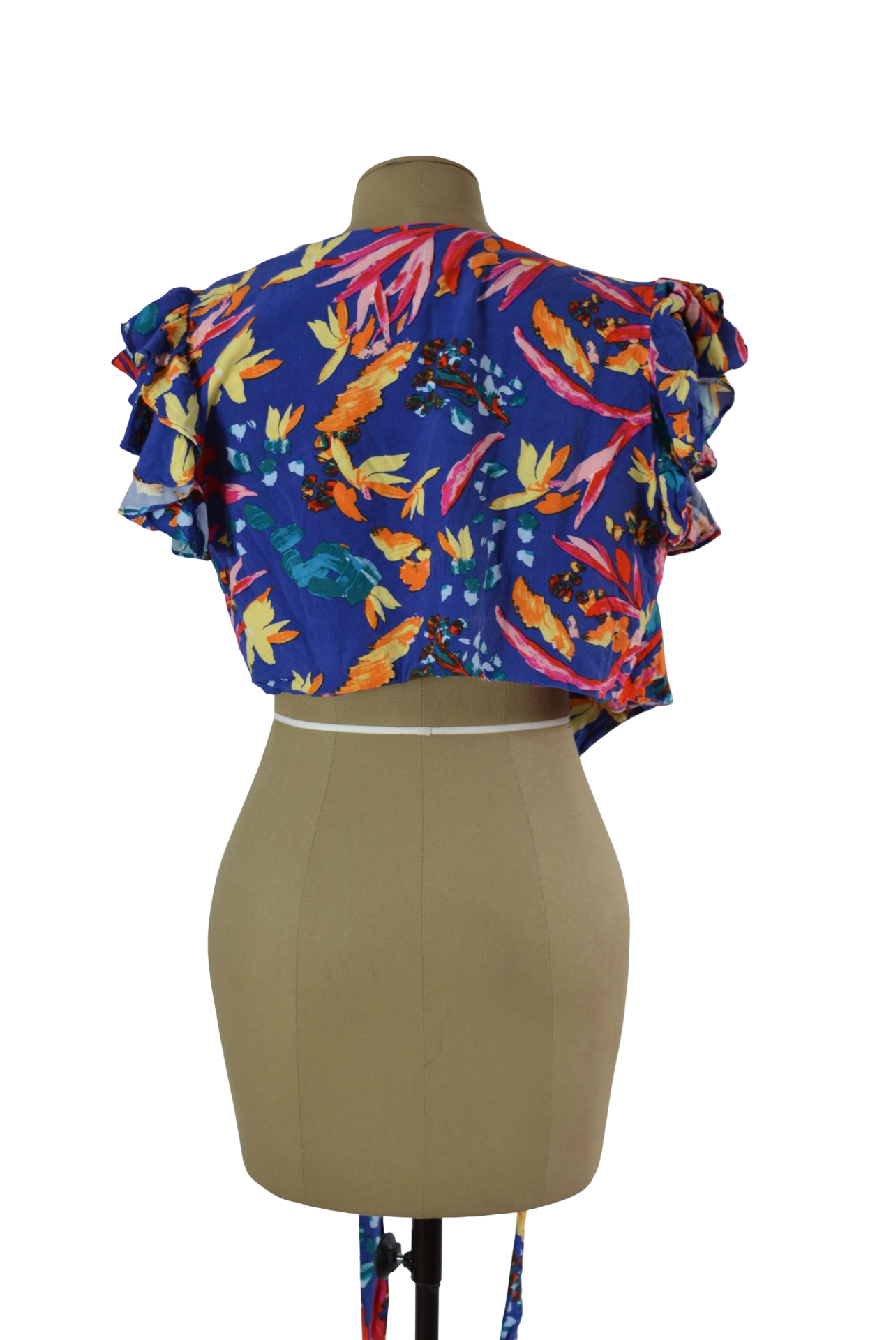 Blusa Azúl Rey Ligero Estampado Flores