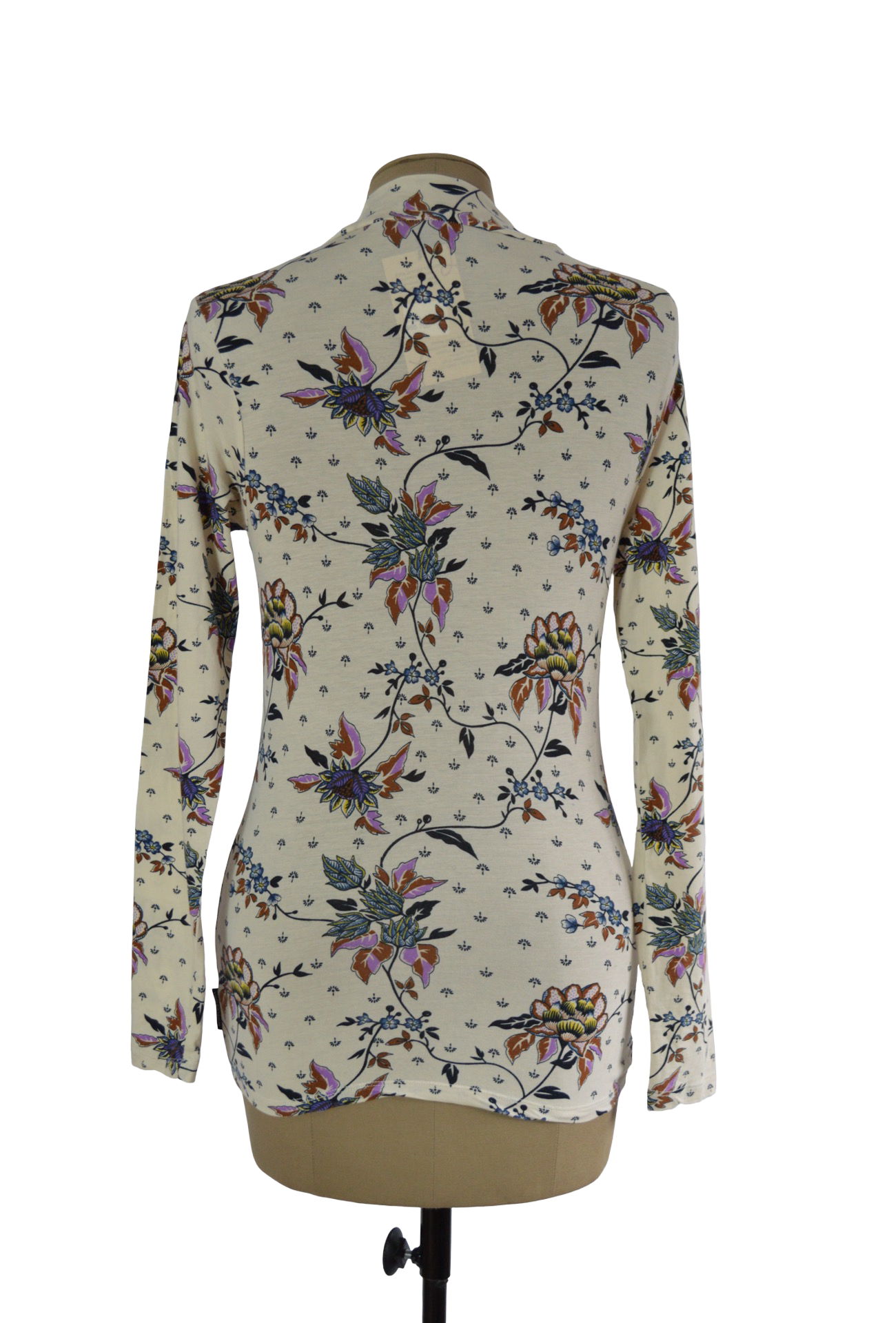 Blusa Beige Estampado Flores Algodón