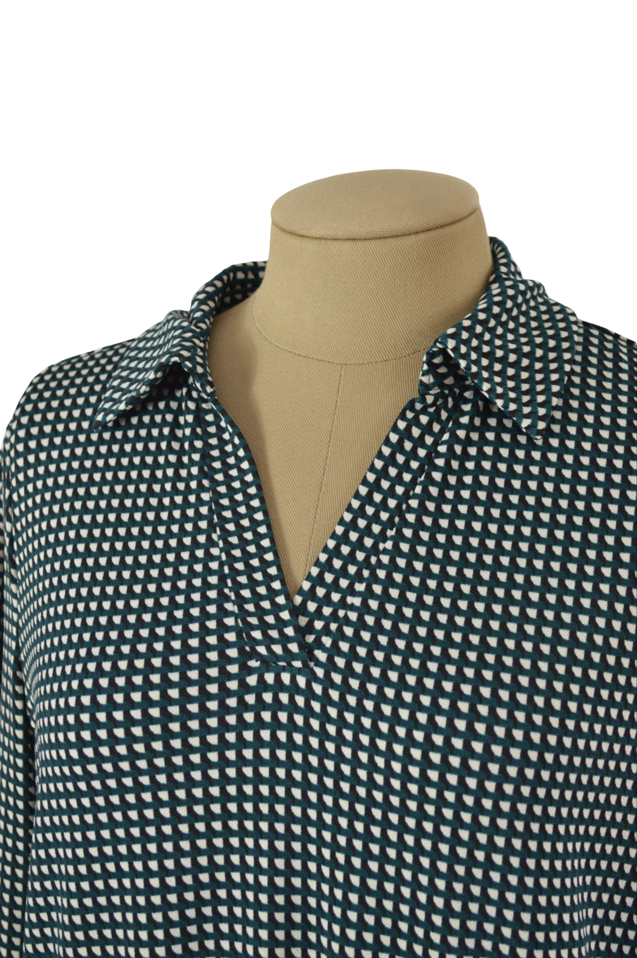 Blusa Verde Blanco Adriana Papell