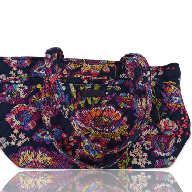 Bolso Azul Mediano Estampado Floral