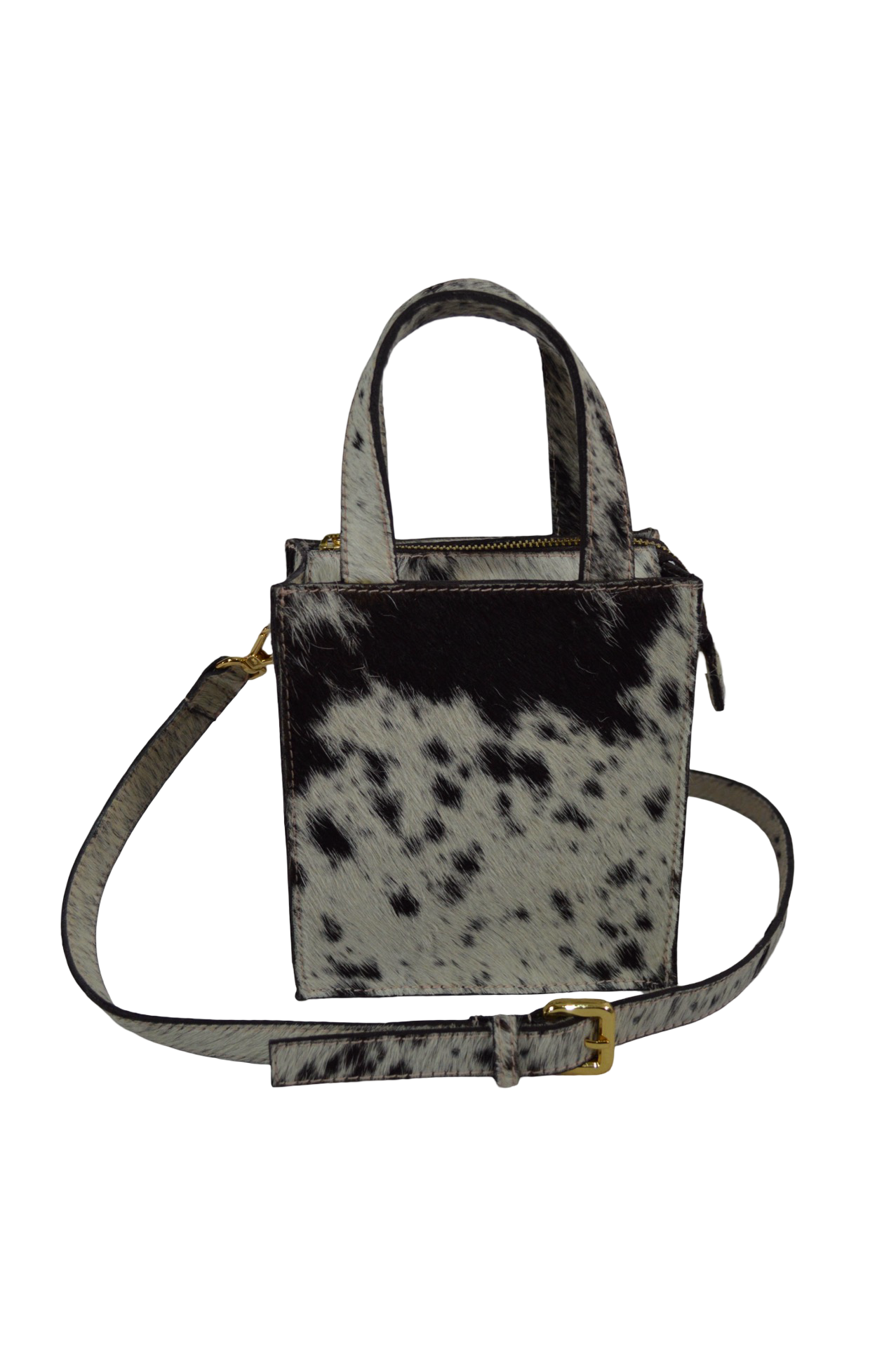 Bolso de cuero manchas cafe pequeño