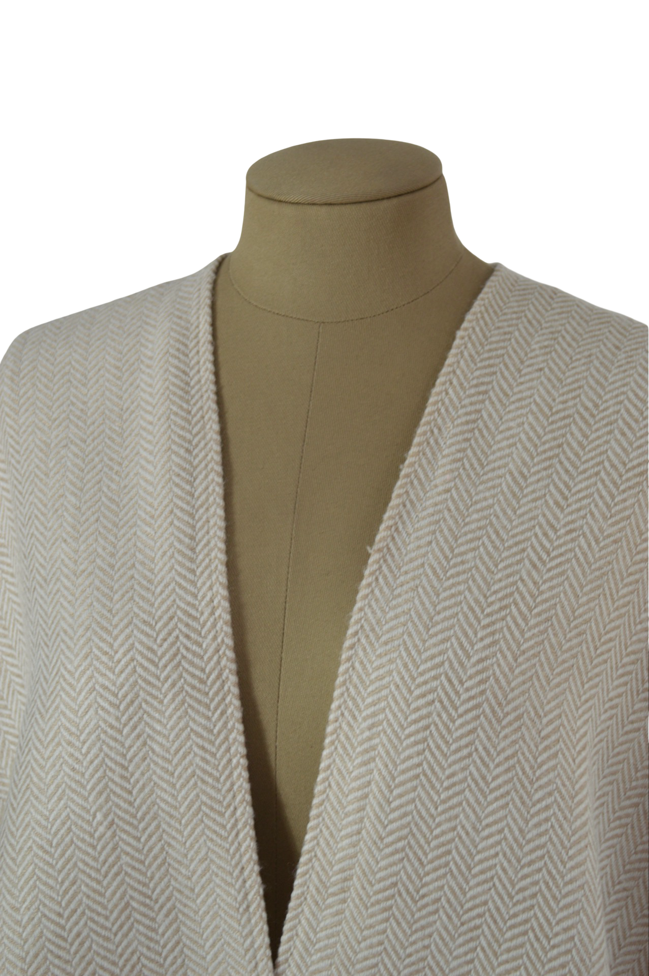 Pashmina Beige Cuadros Dorados