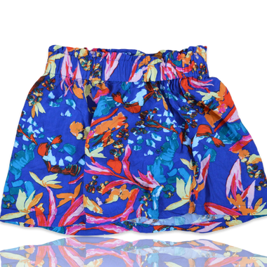 Short Azul Rey Ligero Estampado Floral