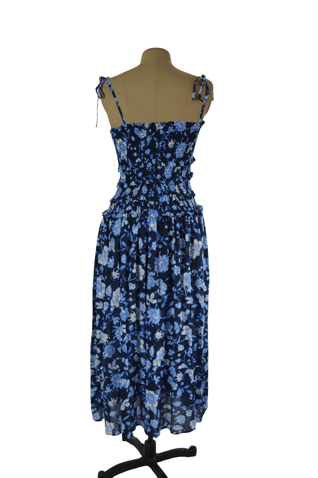 Vestido Largo Negro Azul con Resorte