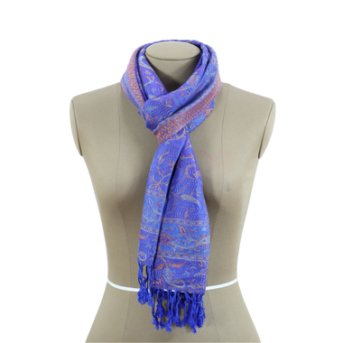 Pashmina Flecos Azul Naranja