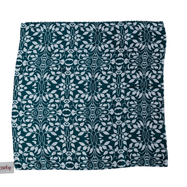Pashmina Seda Verde Estampado Blanco