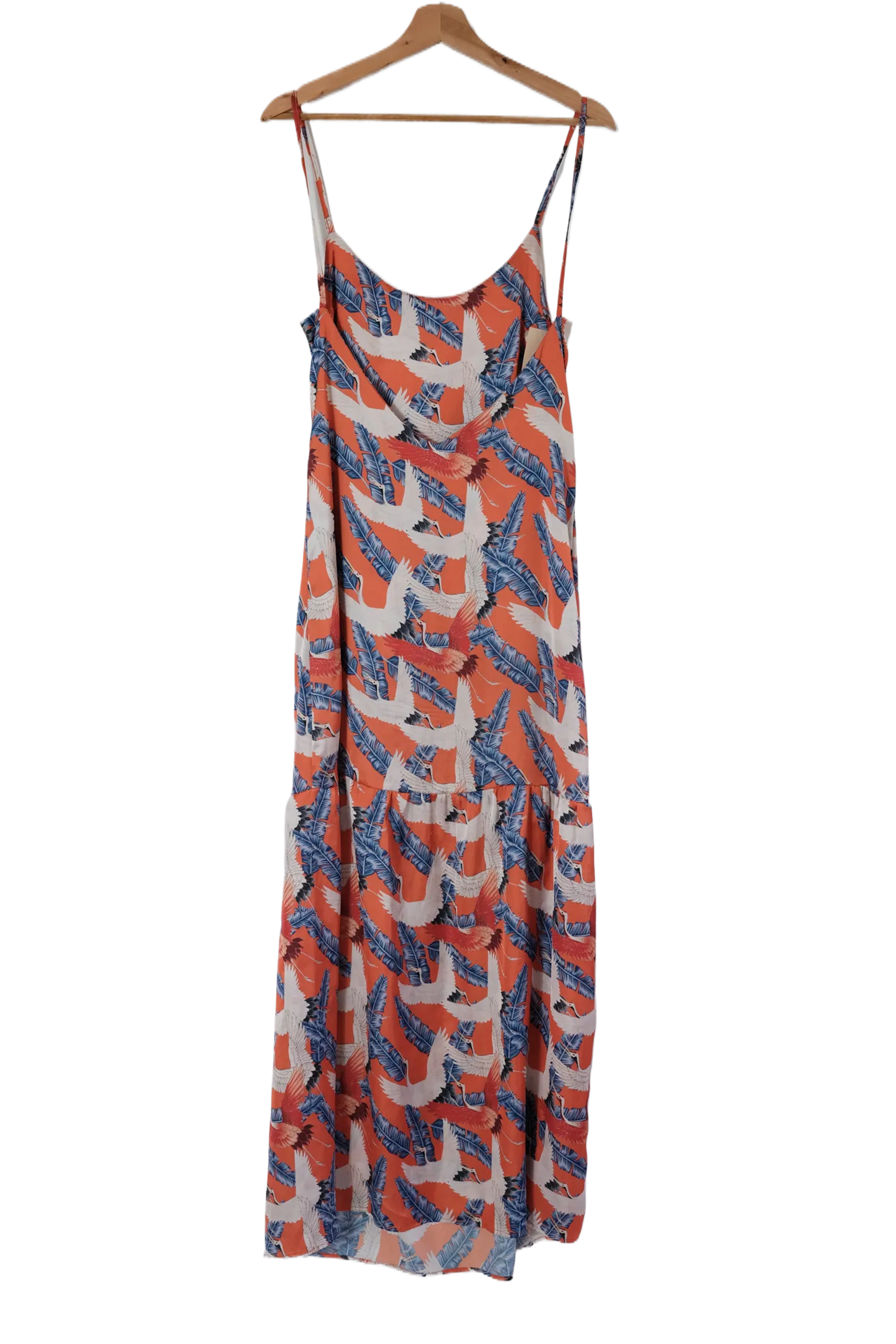 Vestido Largo Estampado Naranja Morado