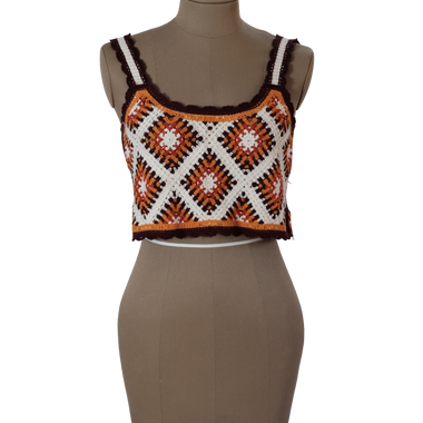 TOP TEJIDO NARANJA/VINOTINTO TALLA M