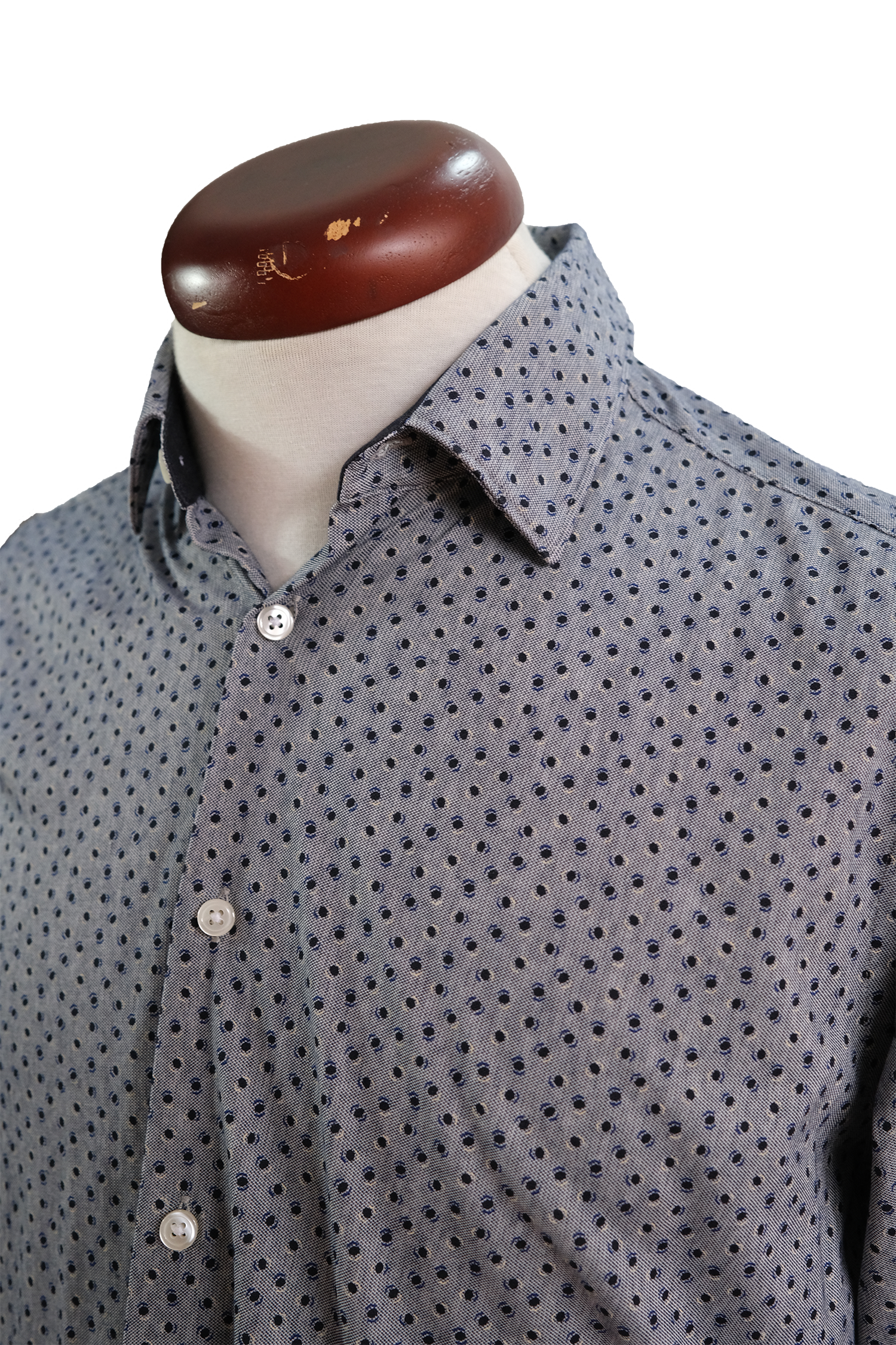 Camisa Azul Claro Puntos Oscuros