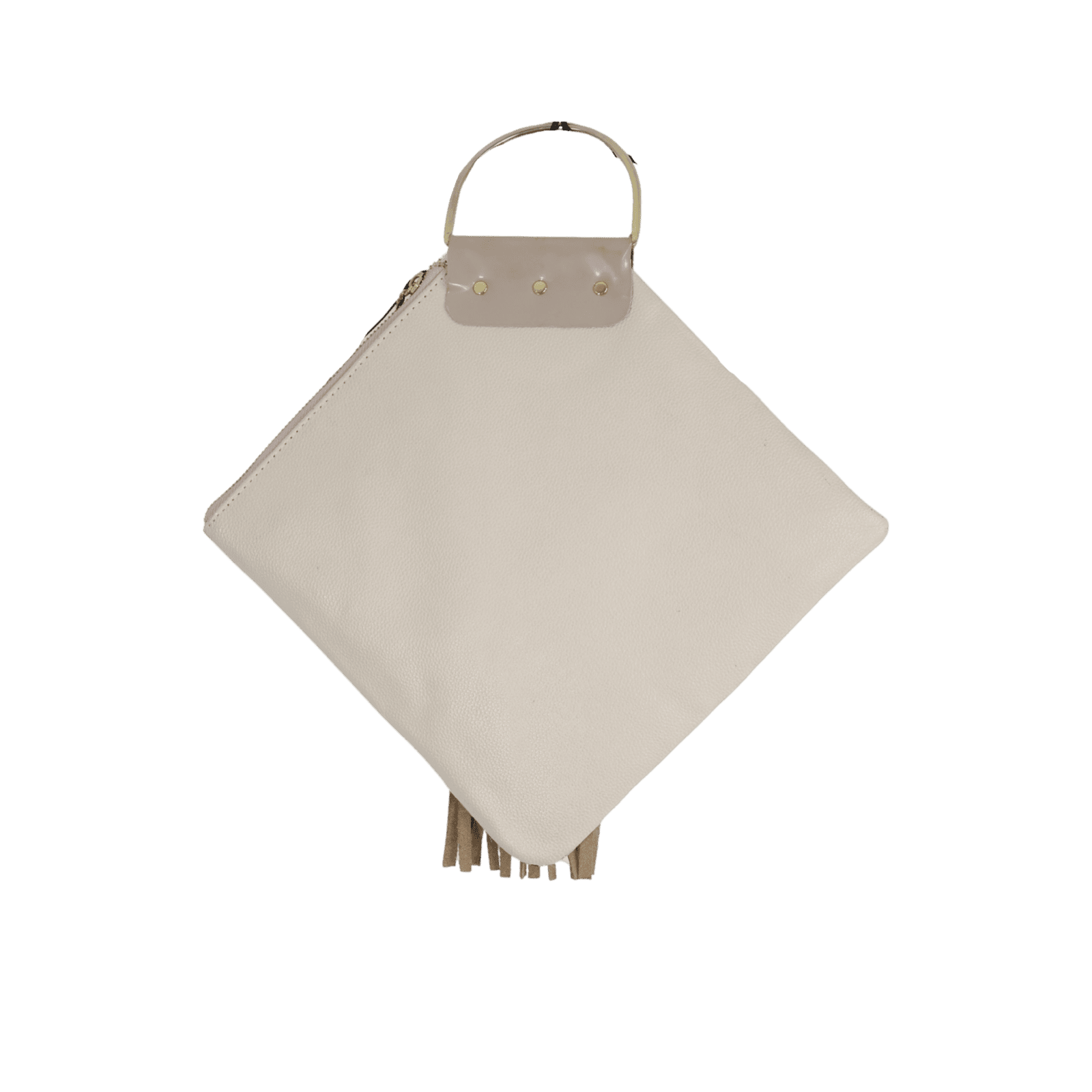 Cartera de Mano Flecos Beige