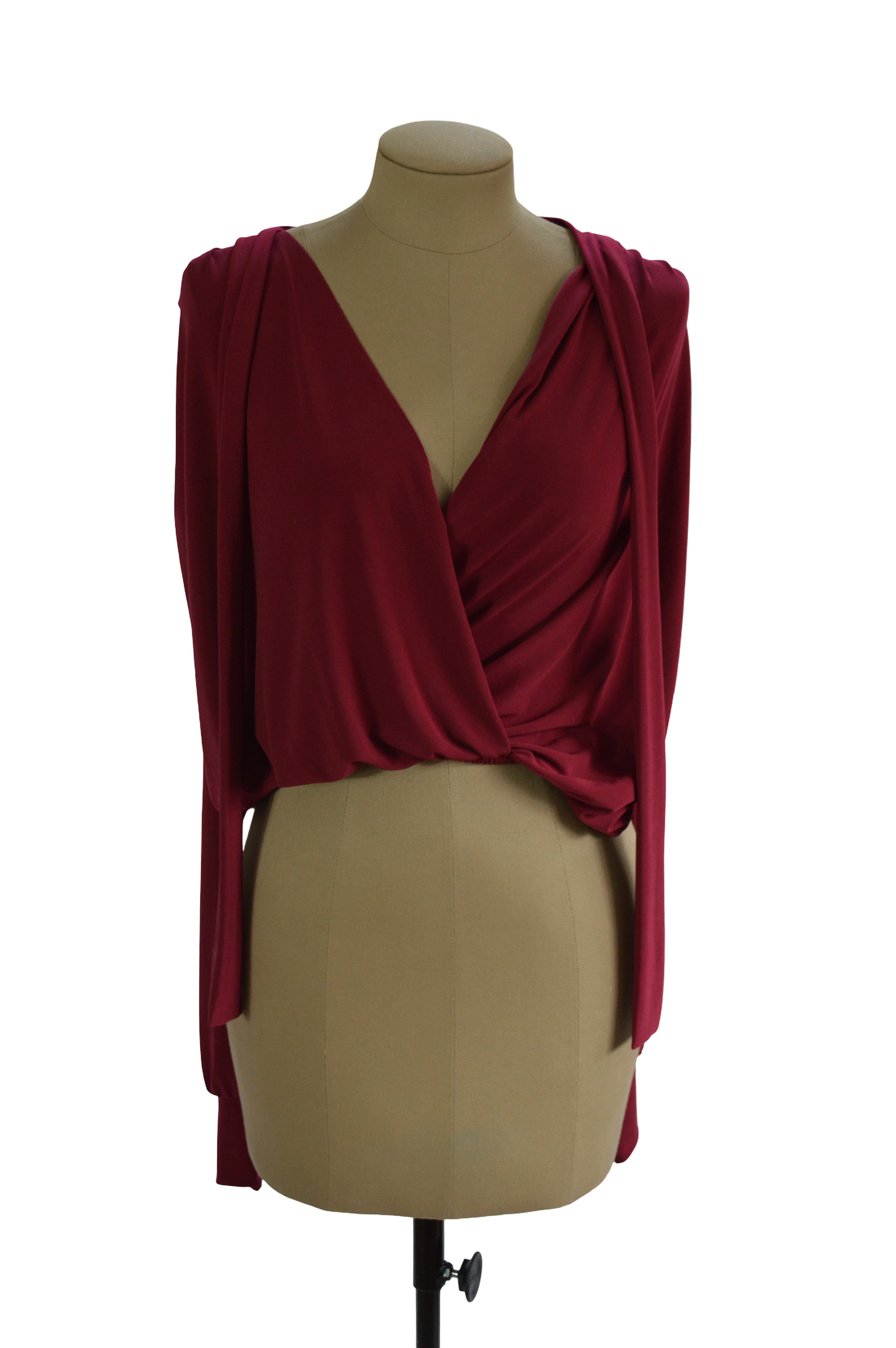 BLUSA DRAPEADA LICRADA VINOTINTO TALLA S