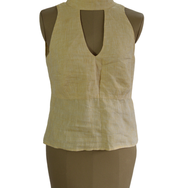 Blusa Lino Manga Sisa Amarilla