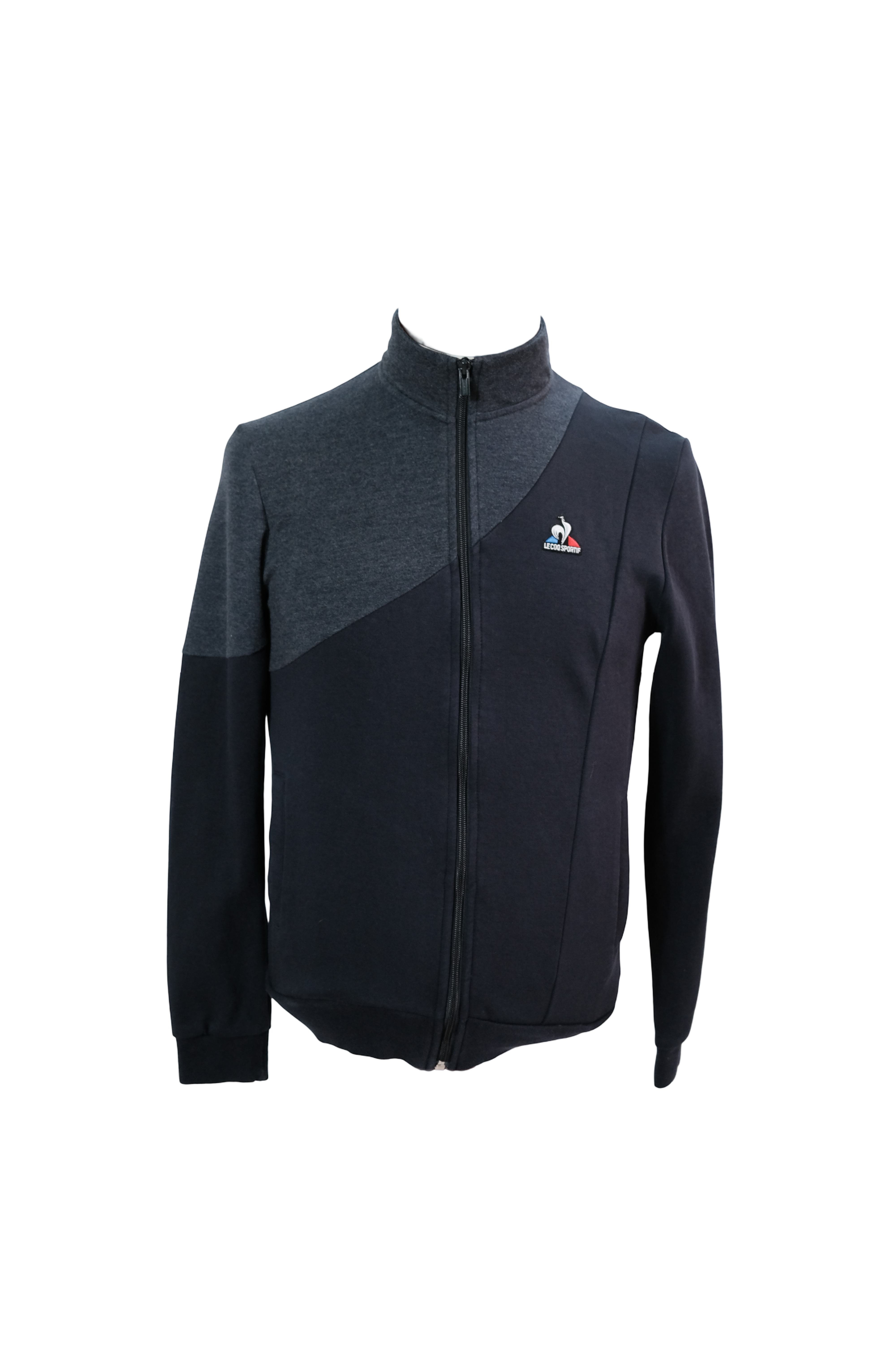 Chaqueta Azul Franja Gris Cremallera