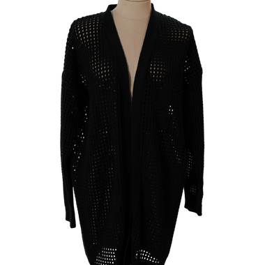 Cardigan Tejido Negro Papel De Punto