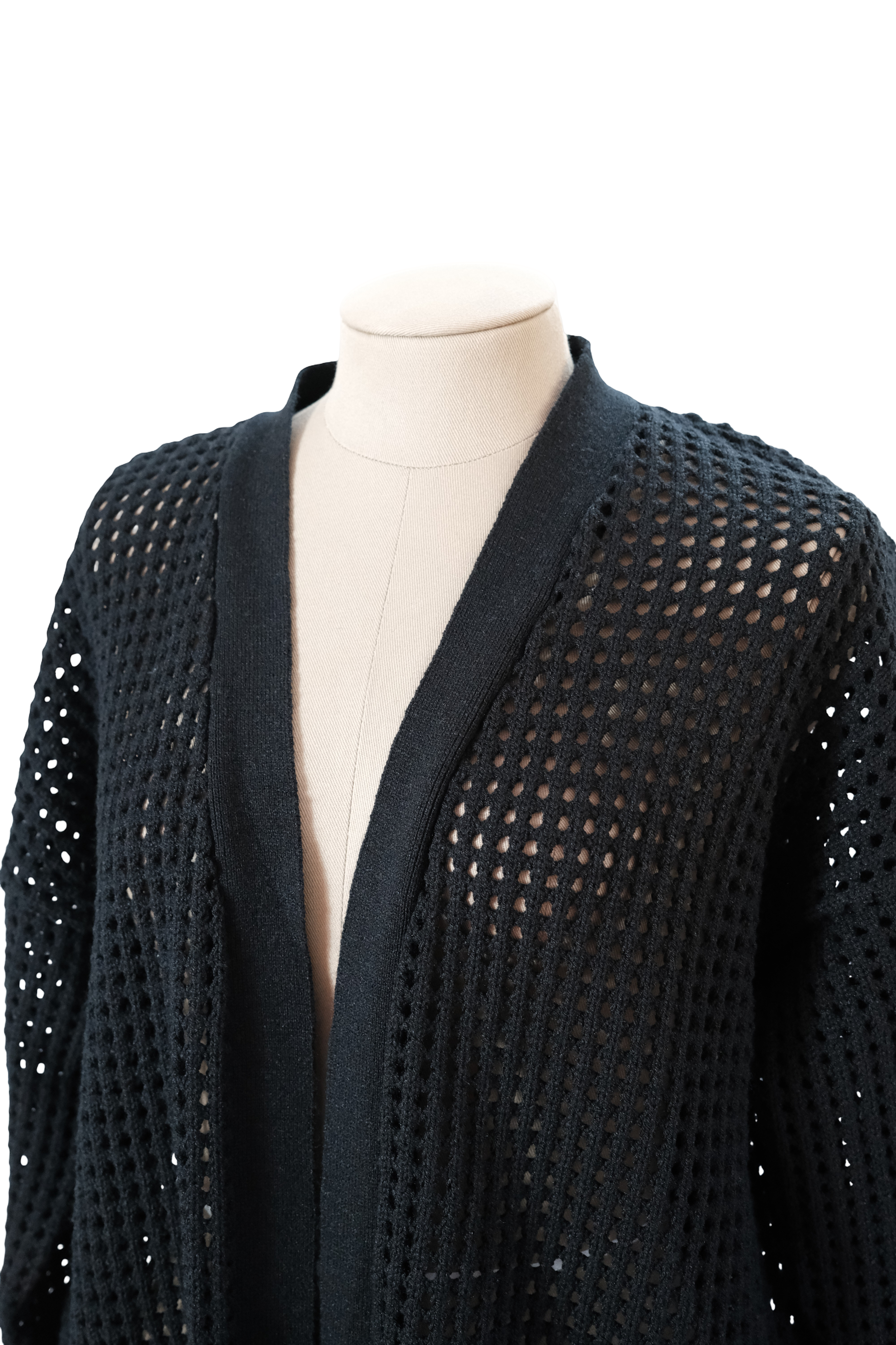 Cardigan Tejido Negro Papel De Punto