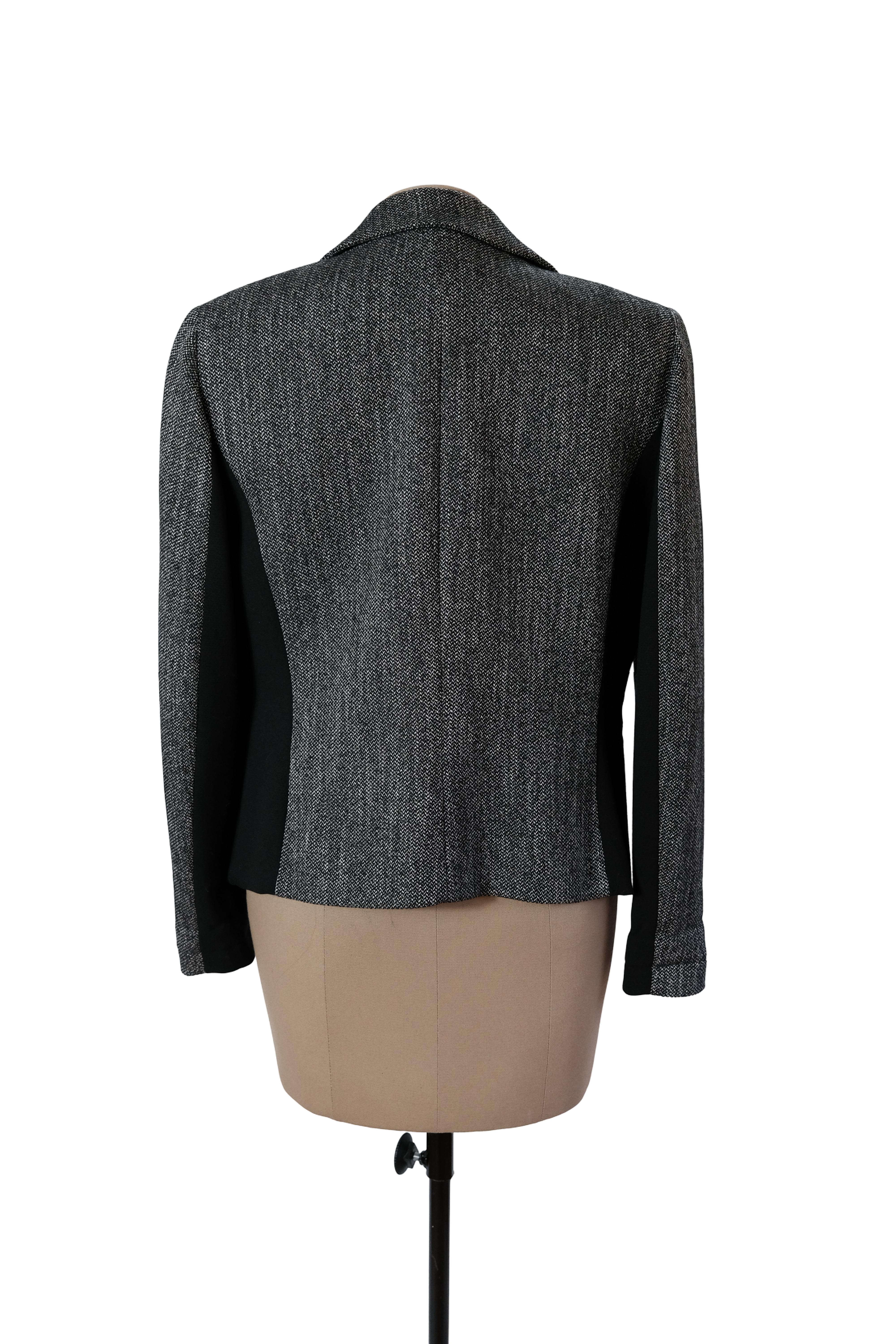 Blazer Gris Jaspeado Costados Negros
