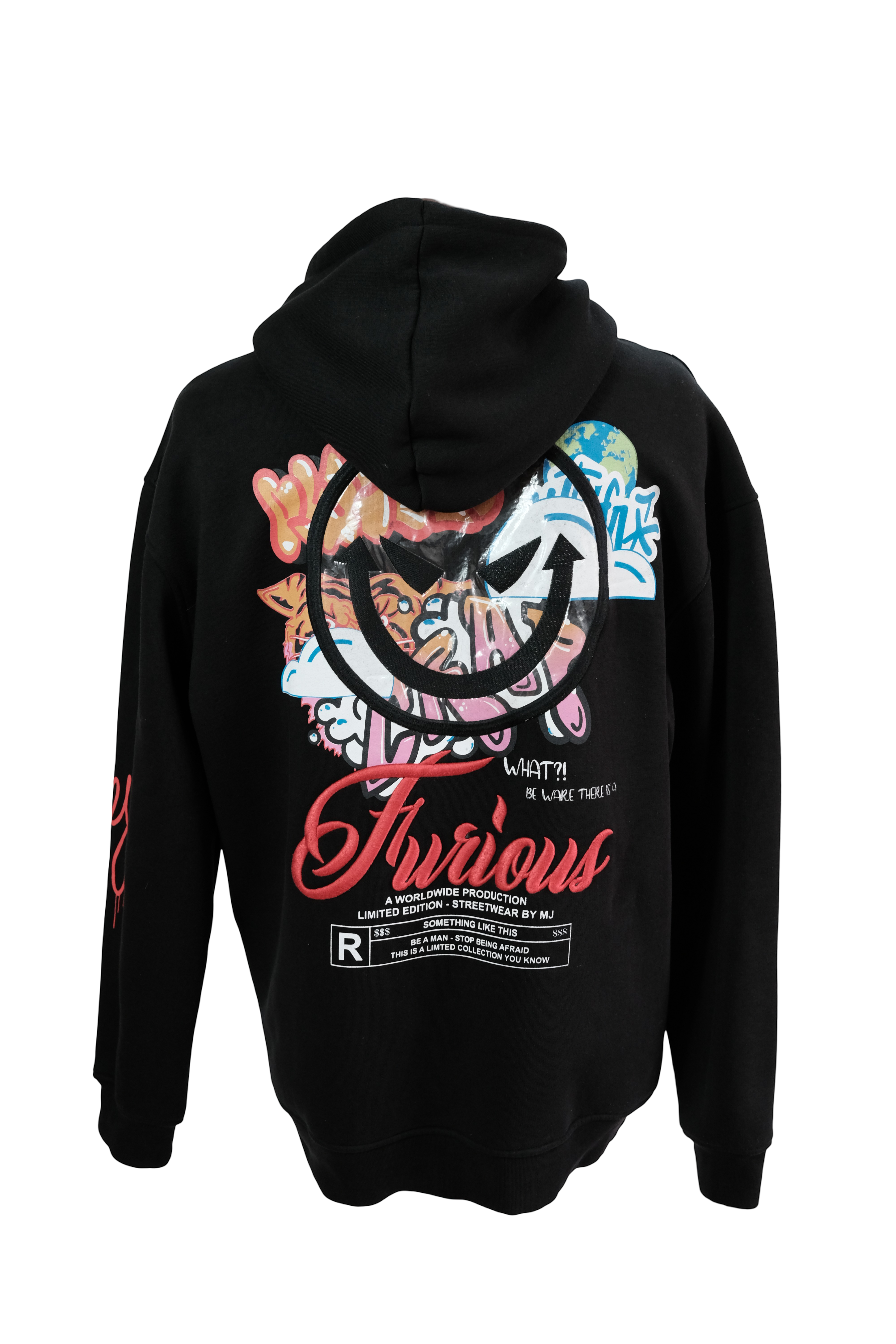 Hoodie Negro Estampado Furious