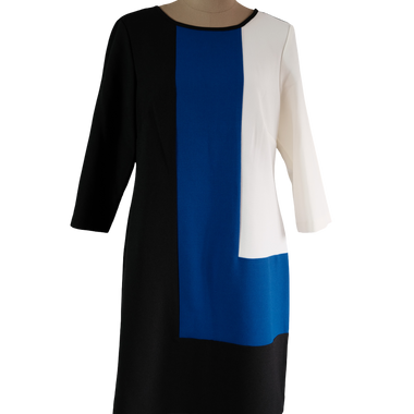 Vestido Studio One Azul/Negro/Blanco