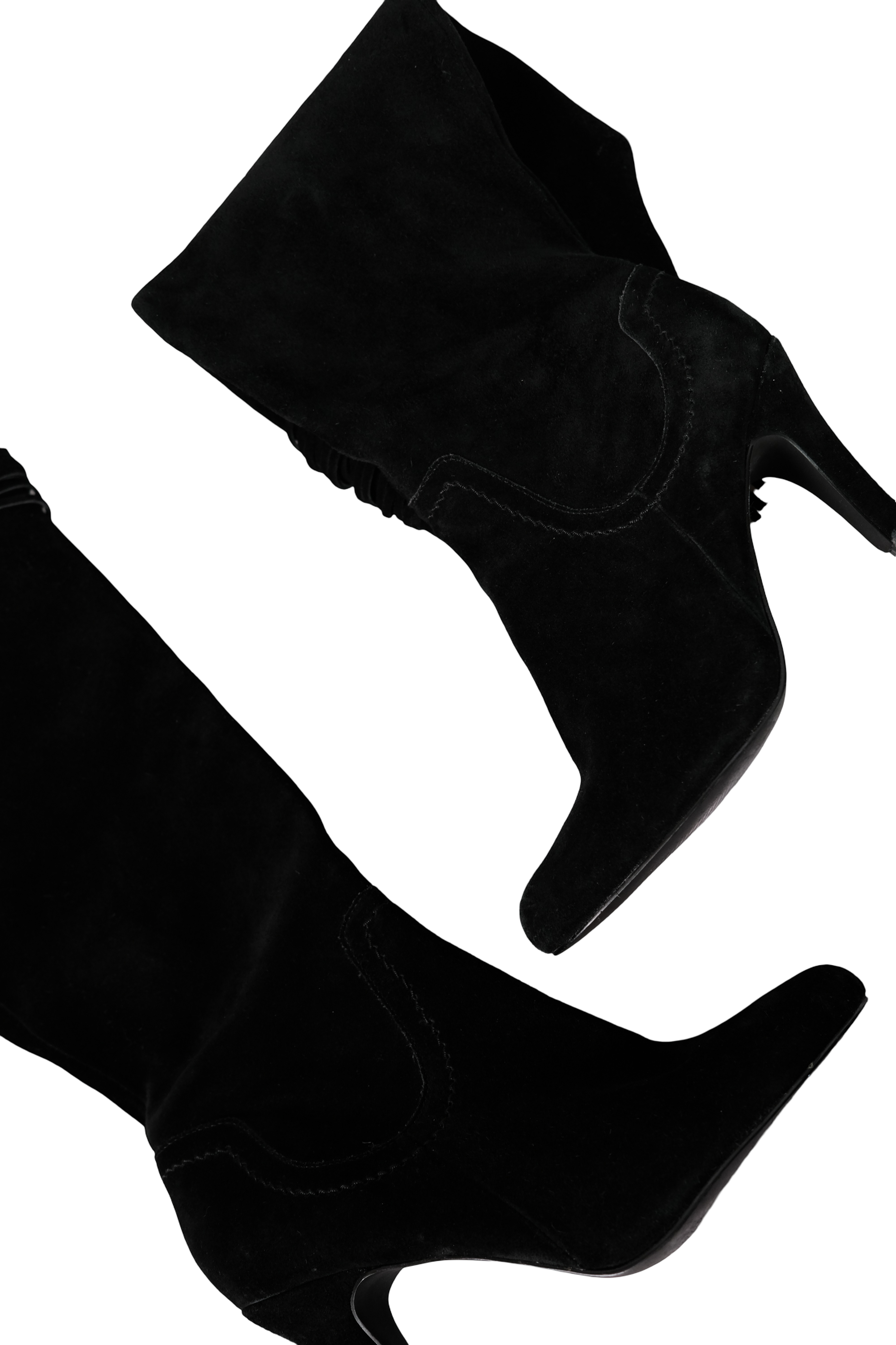 Botas Largas Gamuza Negro con Flecos