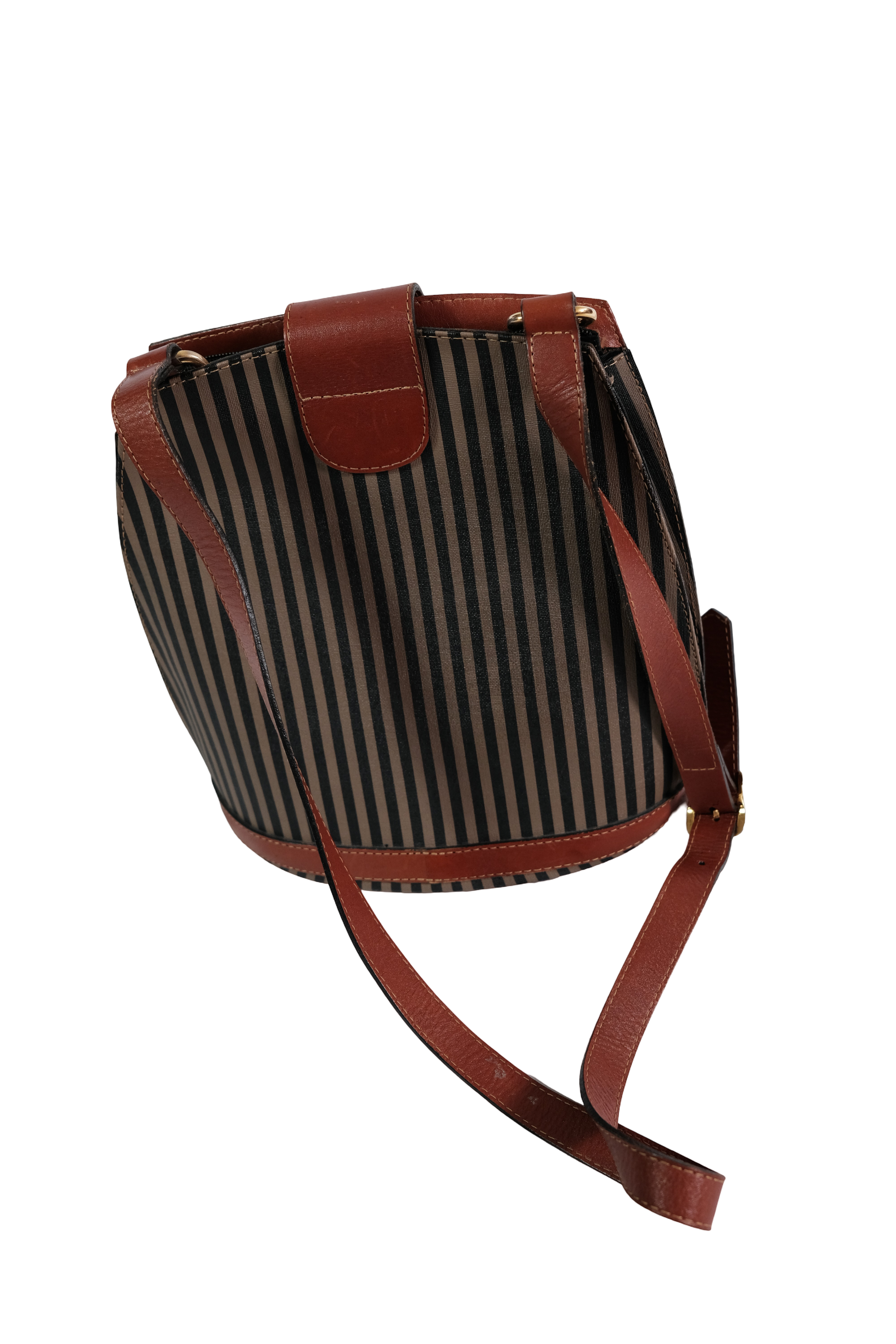 Bolso Mediano Boots Rayas Café /Negro