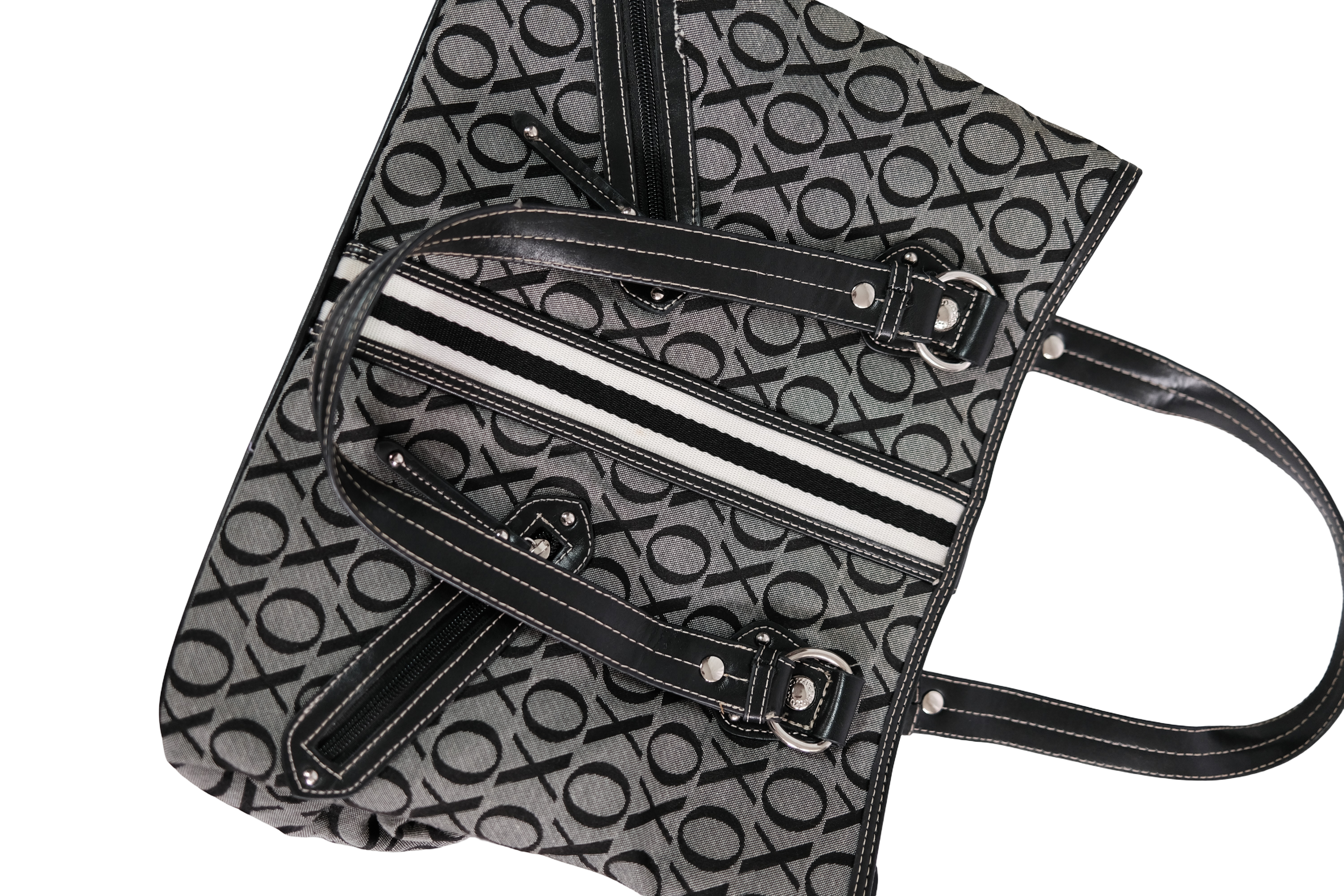 Bolso Mediano Gris Letras XO