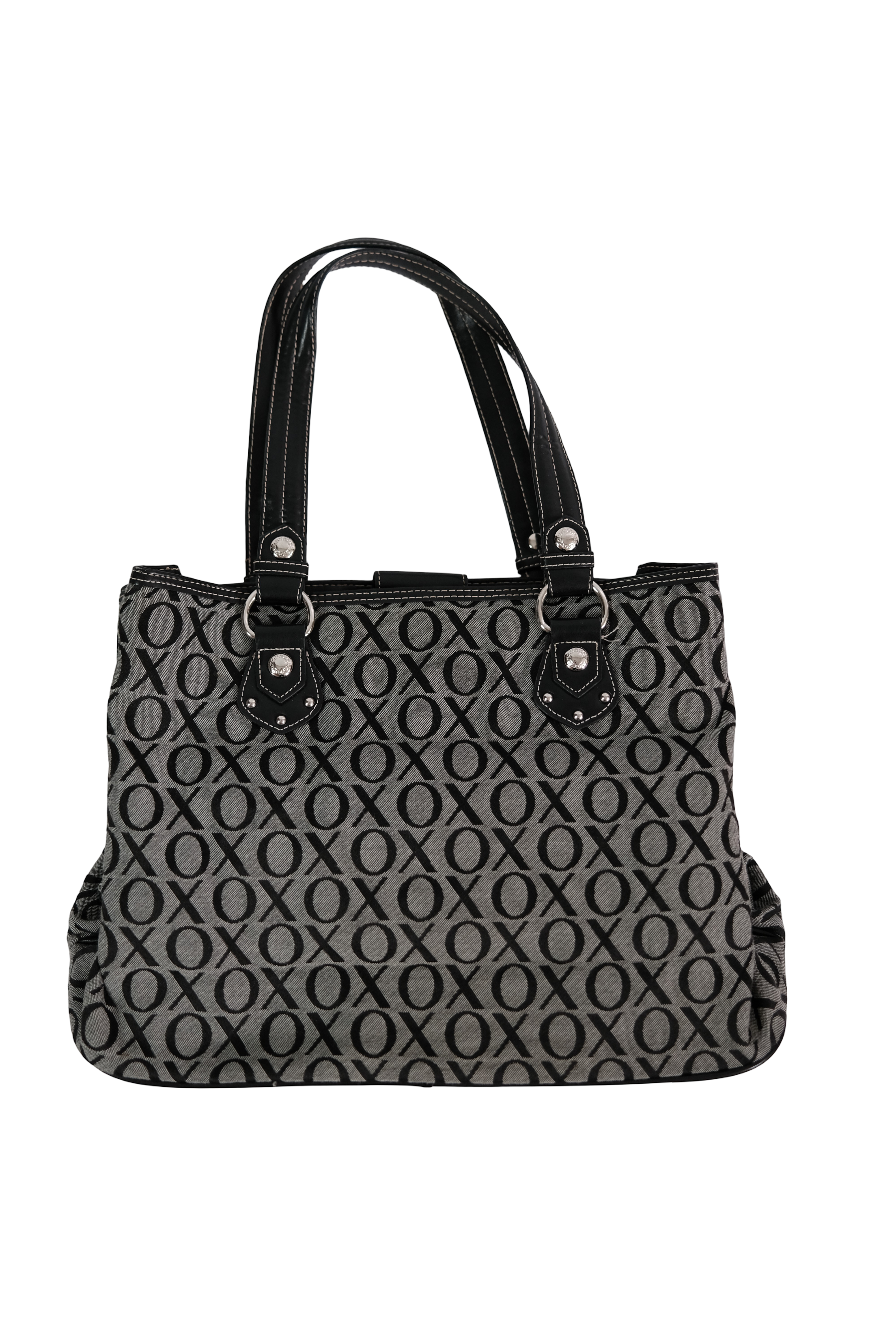 Bolso Mediano Gris Letras XO