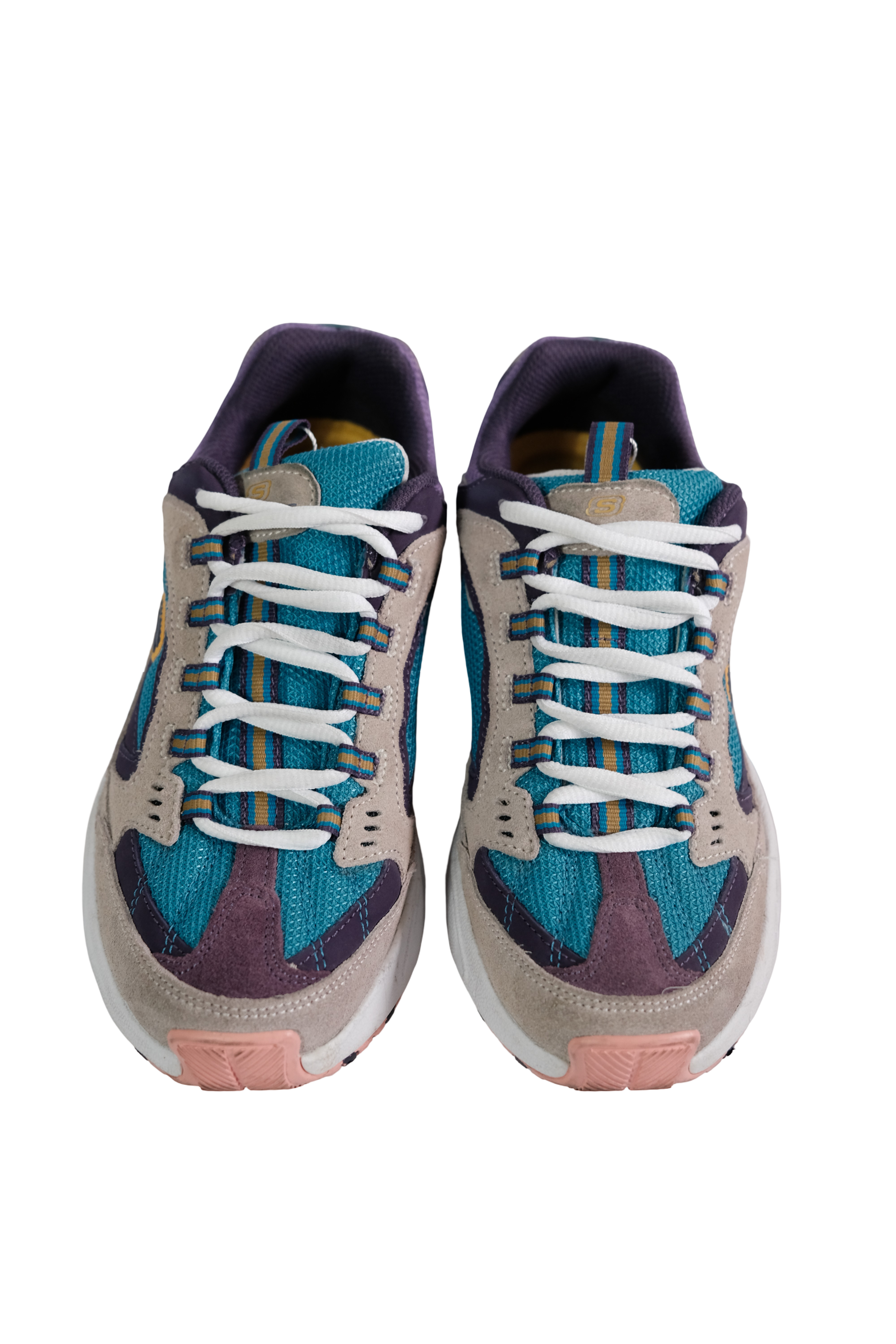 Tenis Multicolor Gris Suela Rosada