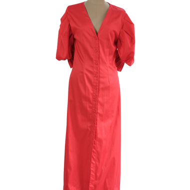 Vestido Rojo Largo Manga Globo Quimeras