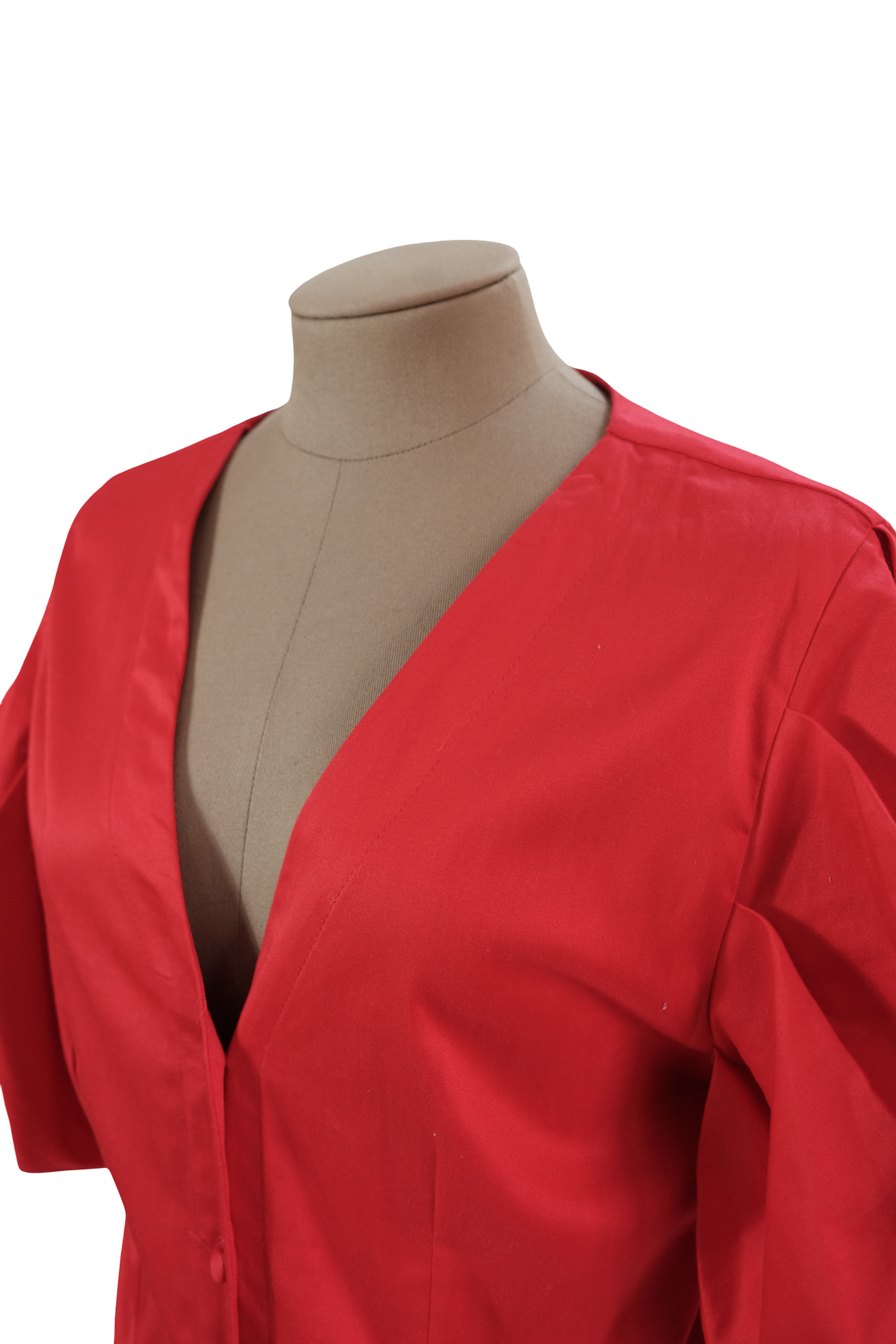 Vestido Rojo Largo Manga Globo Quimeras