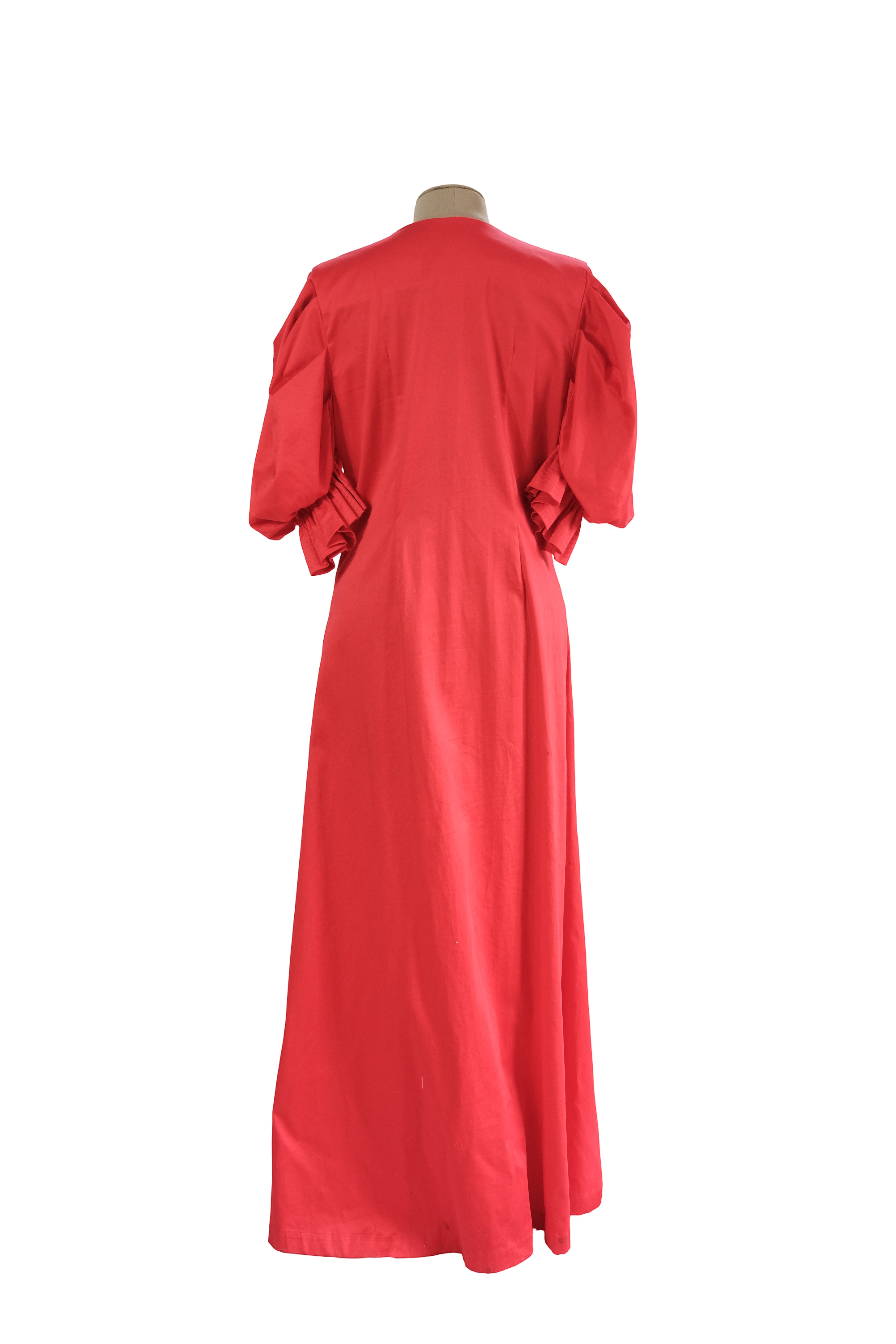 Vestido Rojo Largo Manga Globo Quimeras