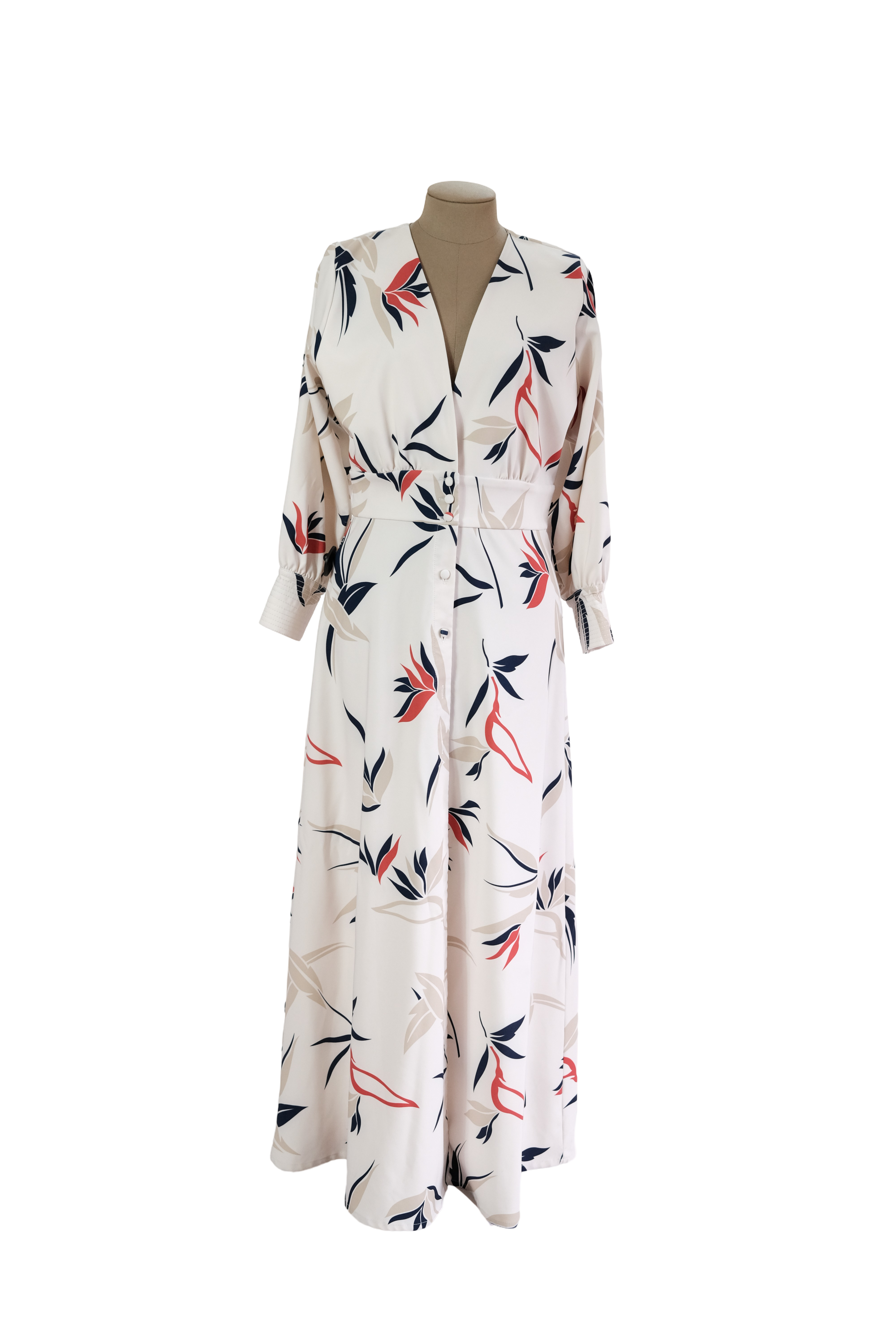 Vestido Beige Estampado Quimeras