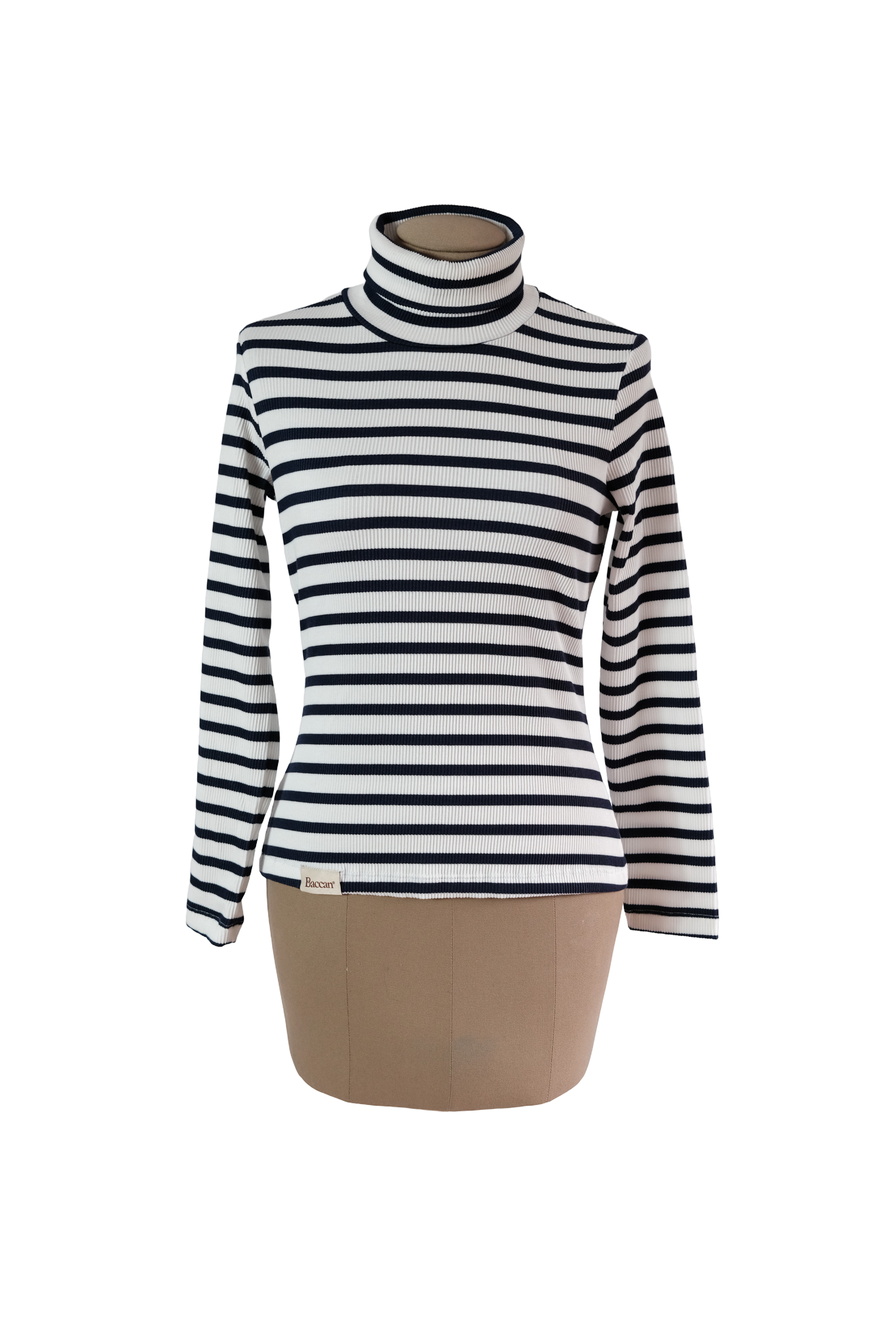 Blusa Cuello Tortuga Rayas Azúl Marino