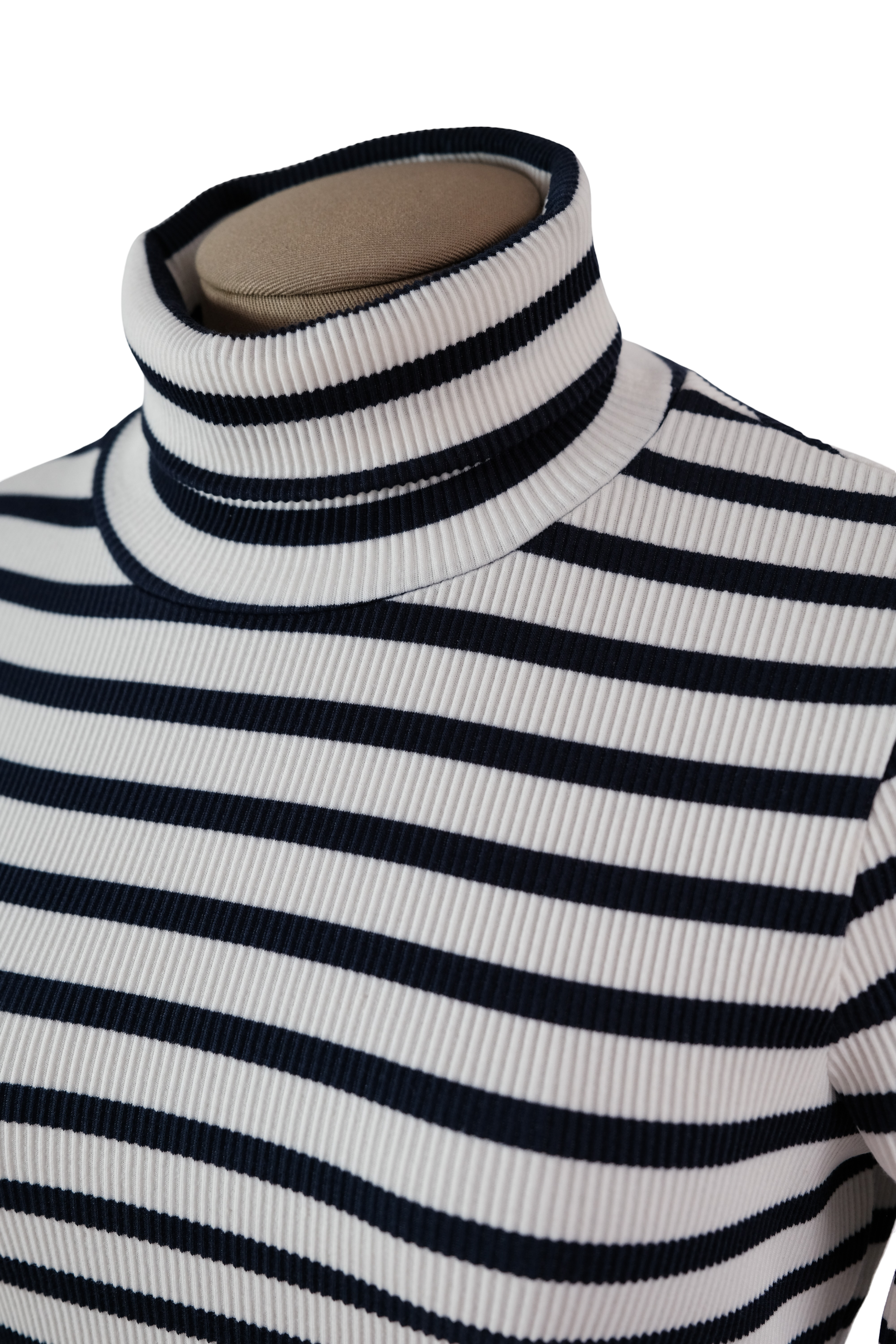 Blusa Cuello Tortuga Rayas Azúl Marino