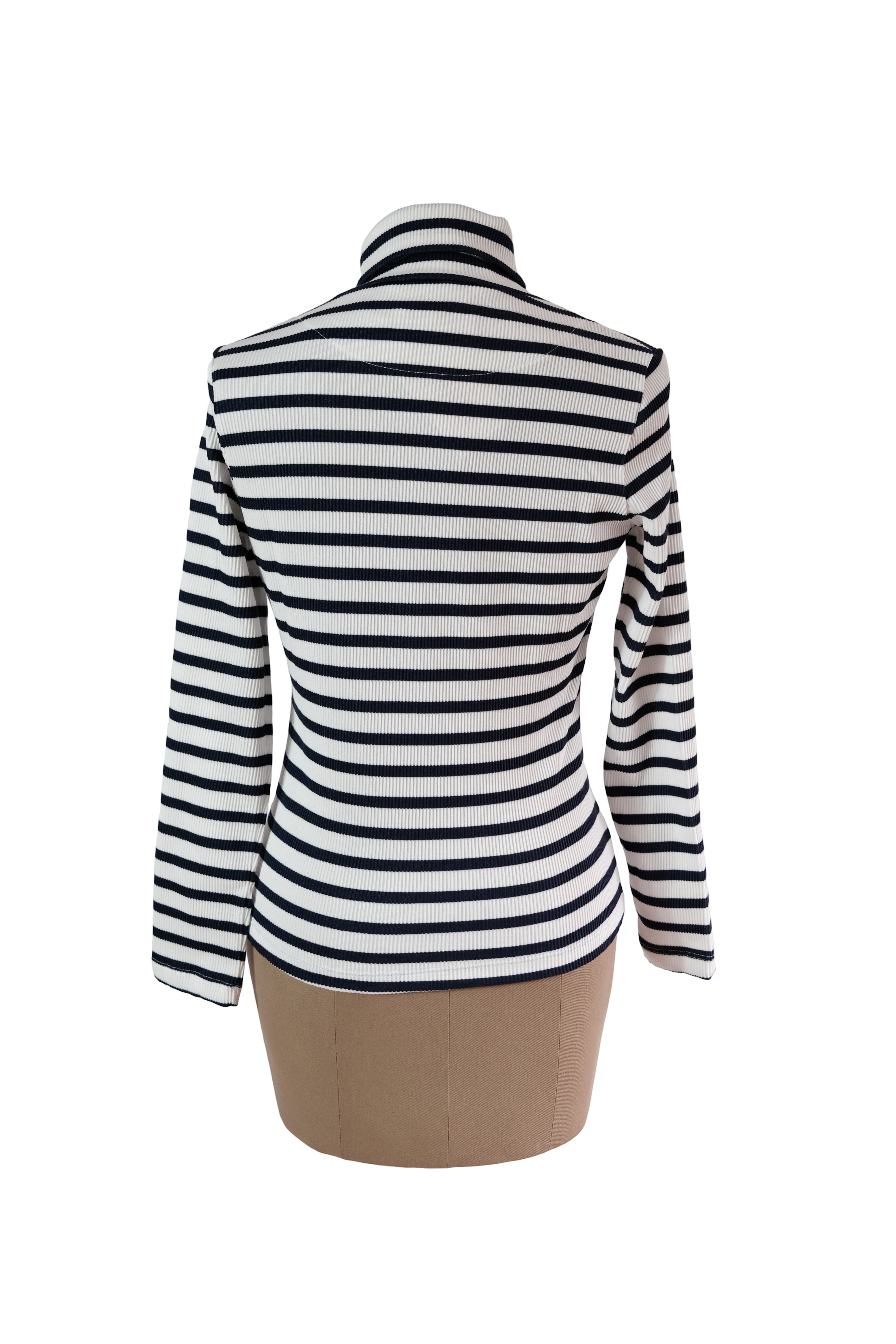 Blusa Cuello Tortuga Rayas Azúl Marino