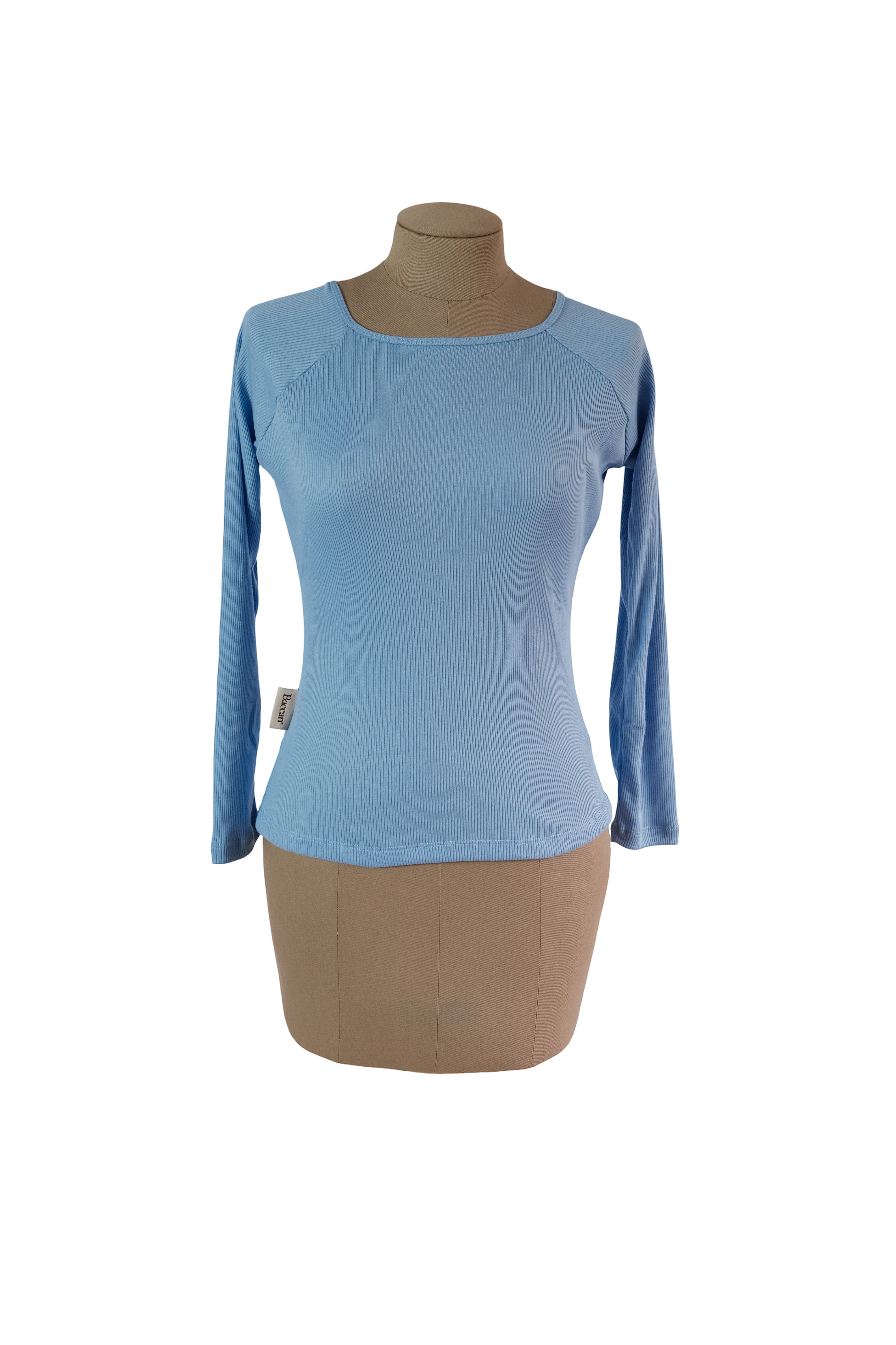Blusa Cuello Bandeja Baby Blue