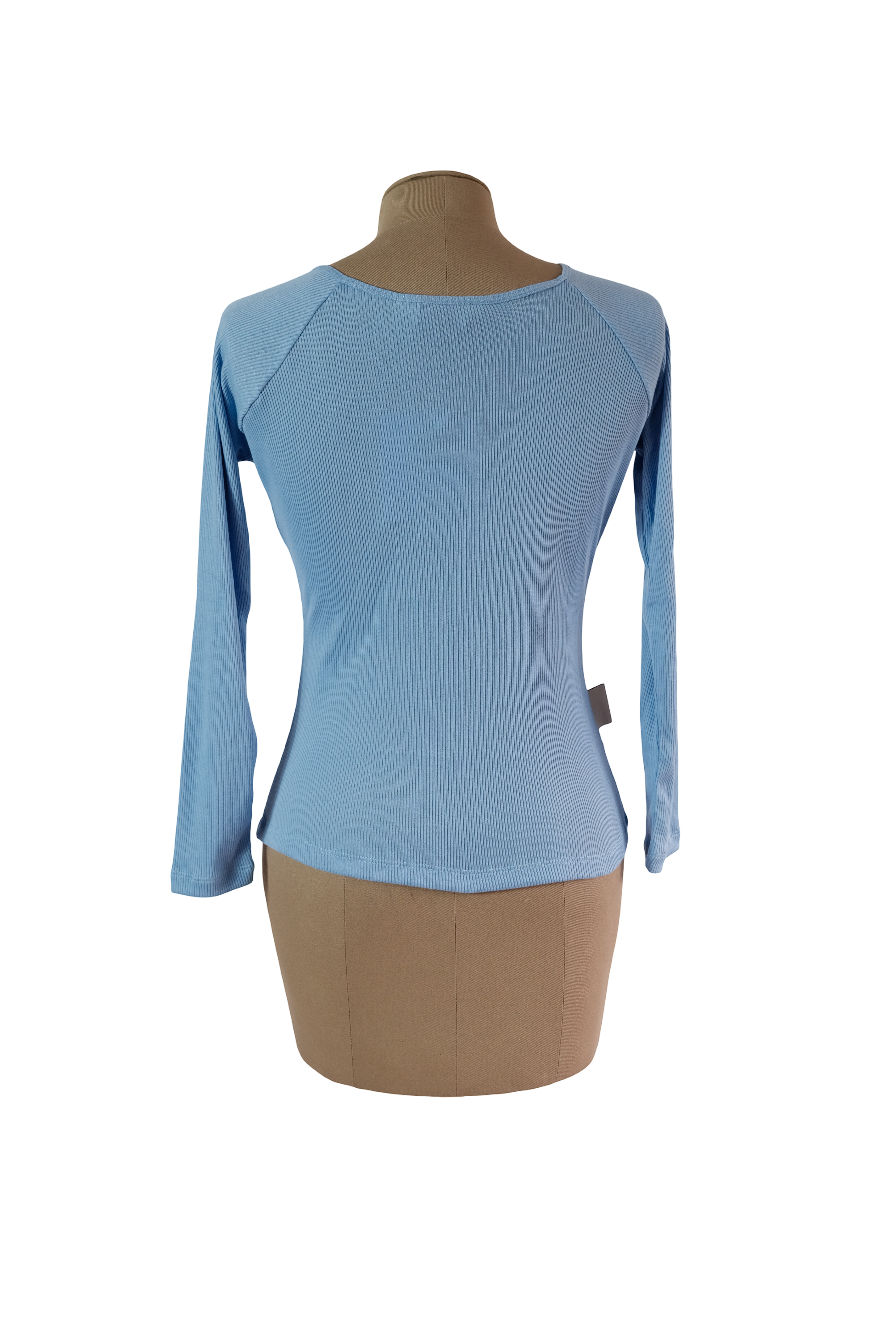 Blusa Cuello Bandeja Baby Blue