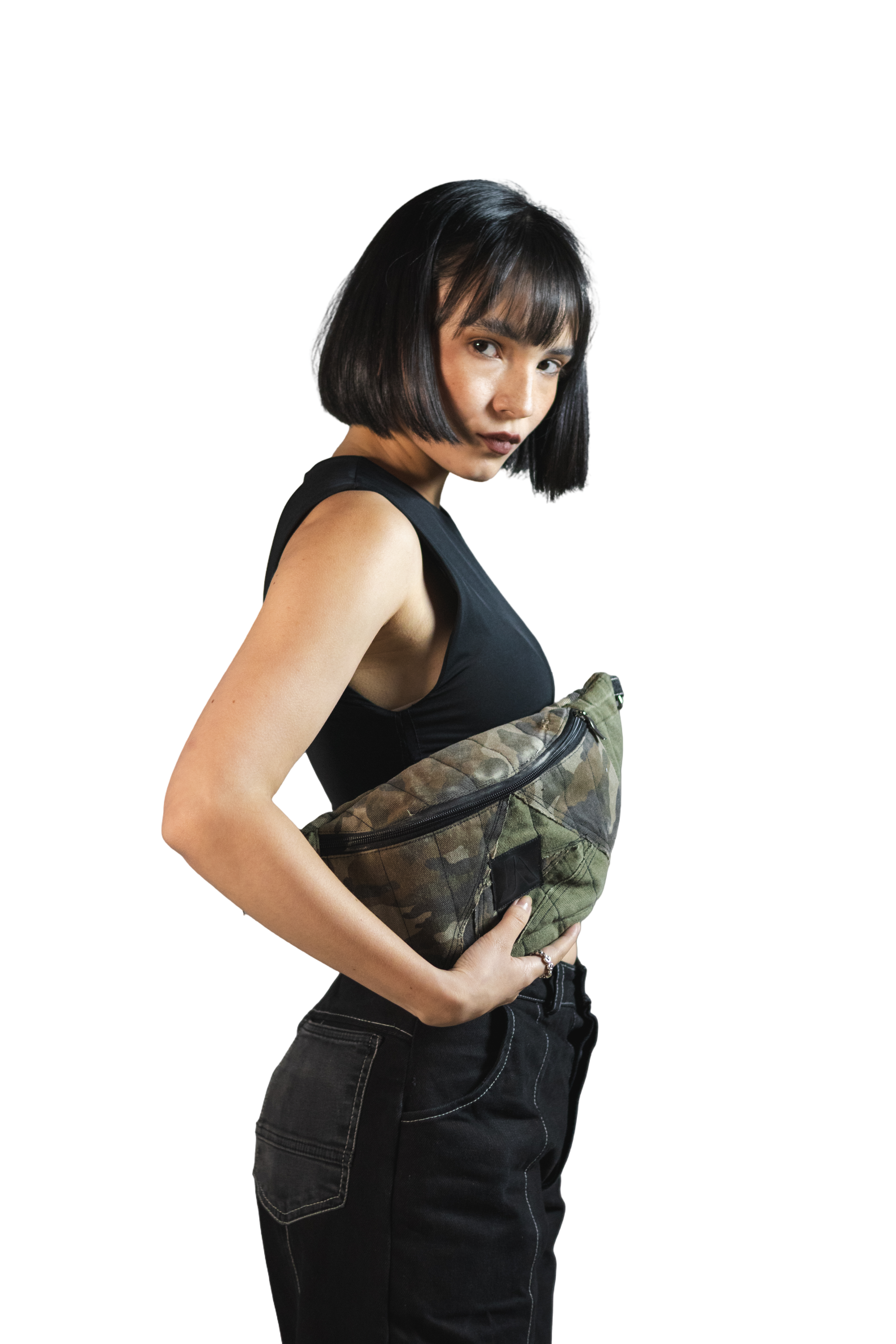 Canguro Denim Verde Estampado Militar