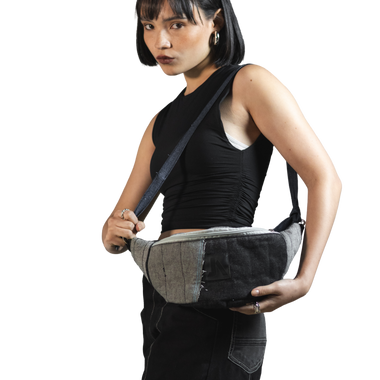 CANGURO DENIM NEGRO Y GRIS