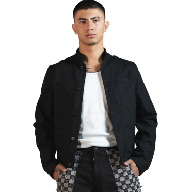 Chaqueta Denim Negro Botones Intervención Espalda Negro