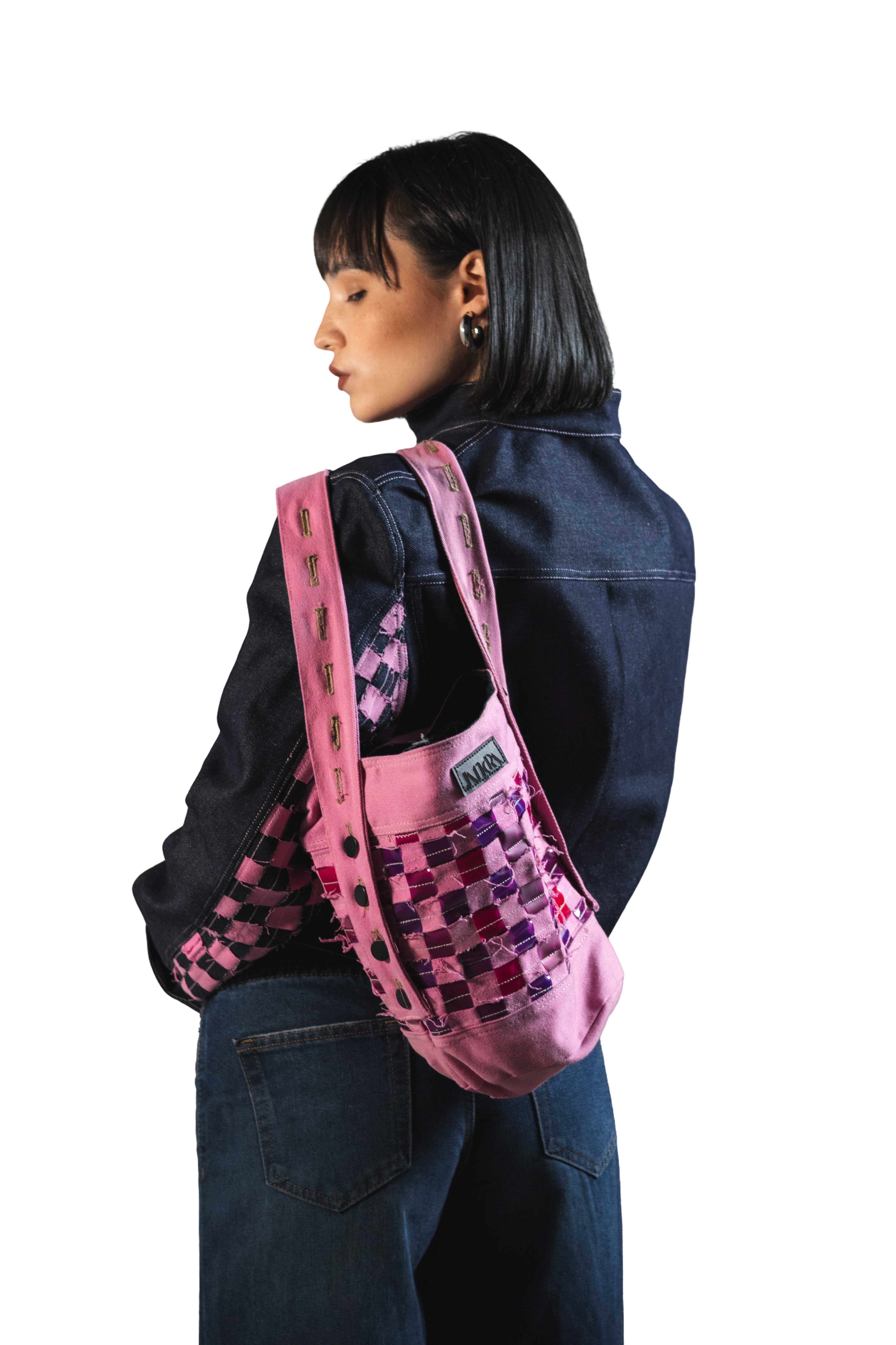 Mochila Rosada Fucsia Con Tote Bag