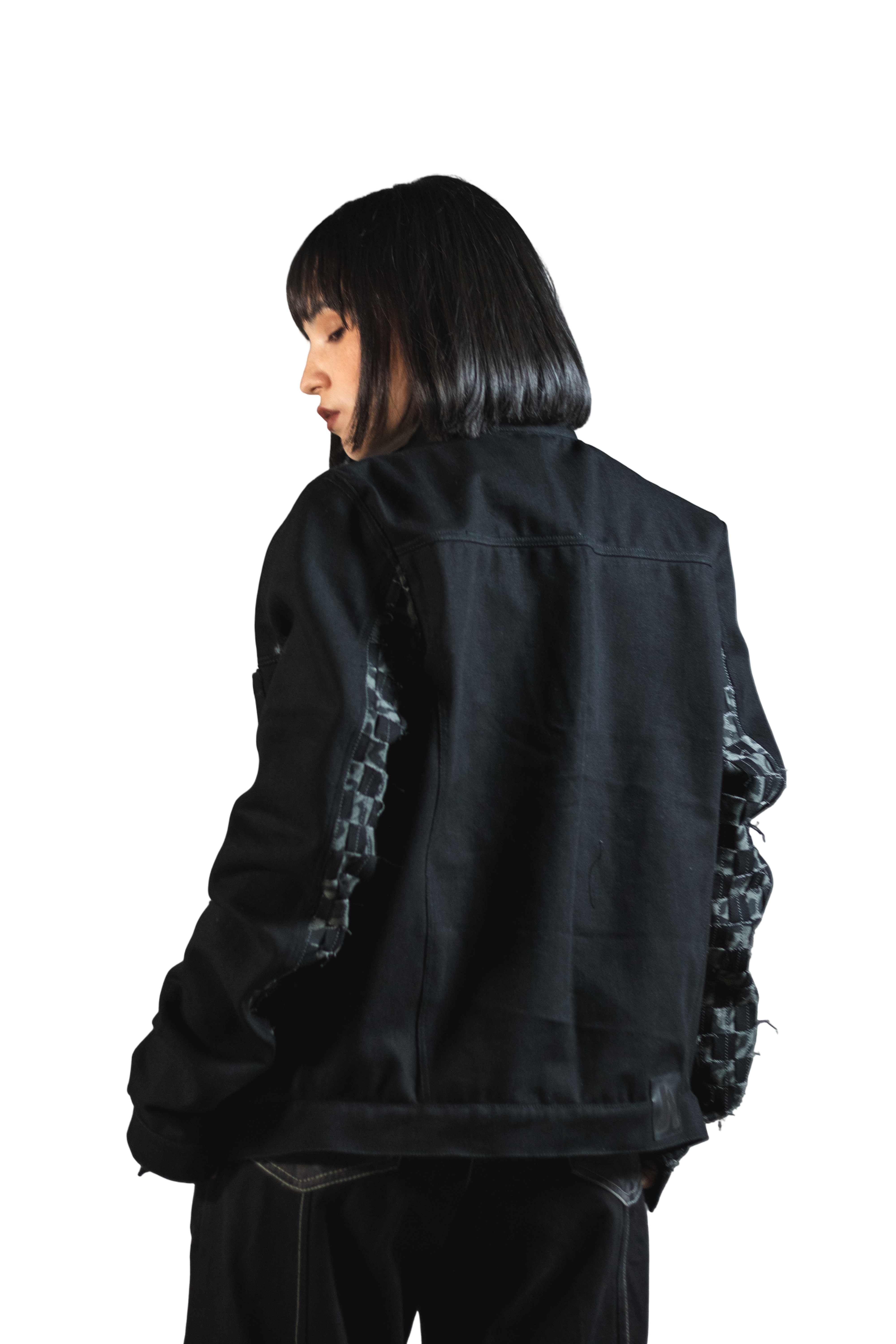 Chaqueta Denim Negro Cremallera