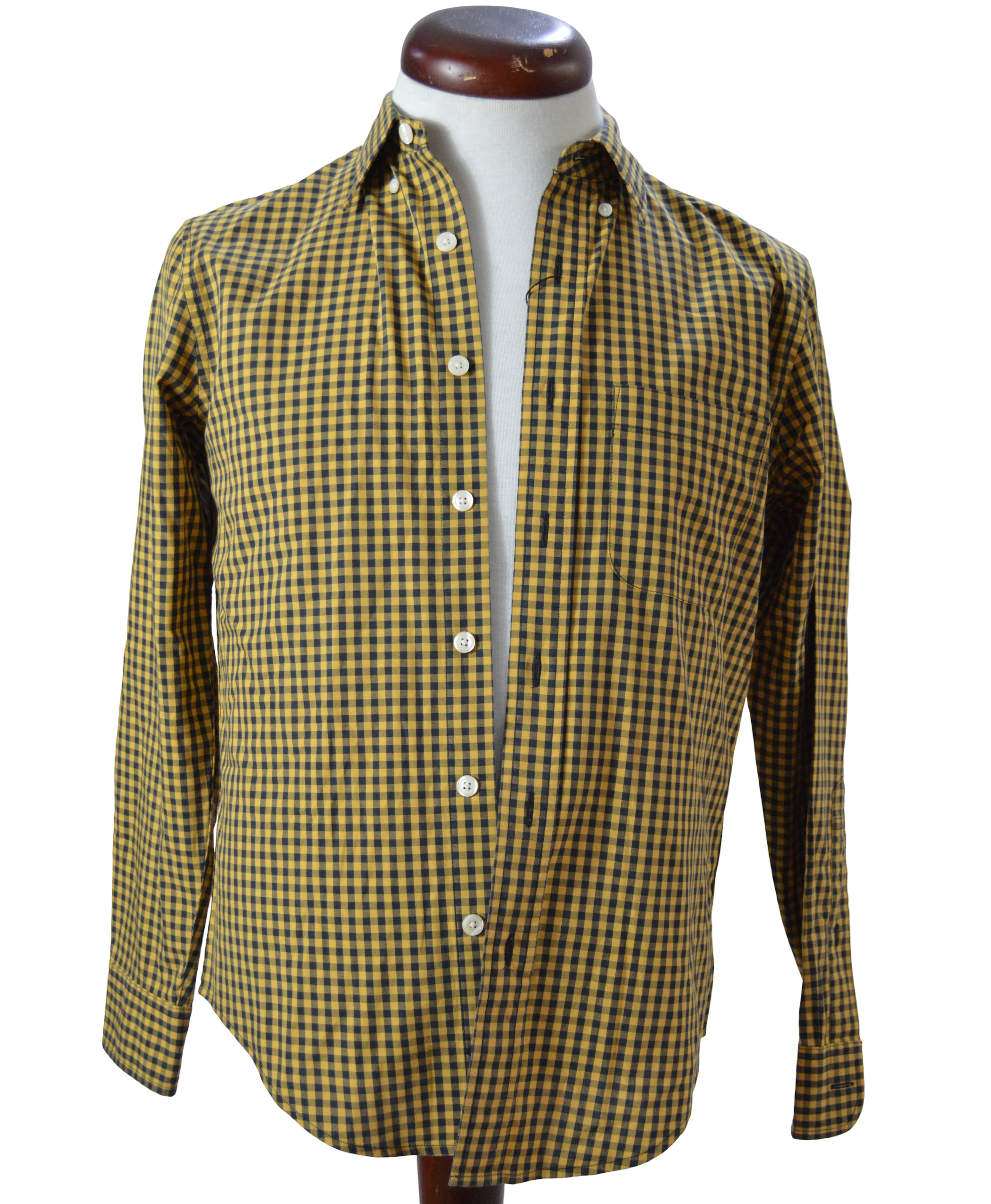 Camisa amarilla cuadros con negro Talla XS