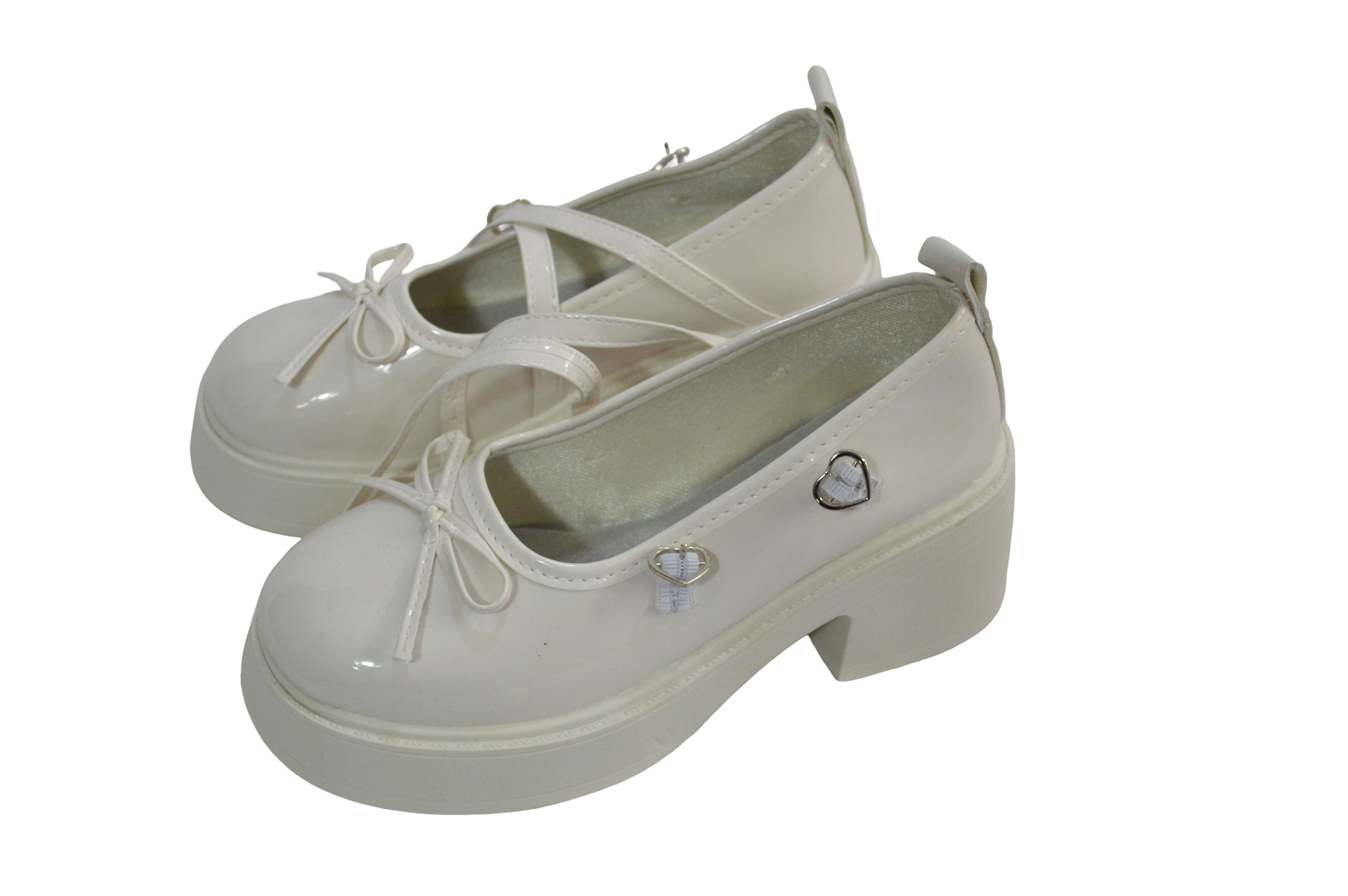 Zapatos plataforma estilo muñeca Blancos